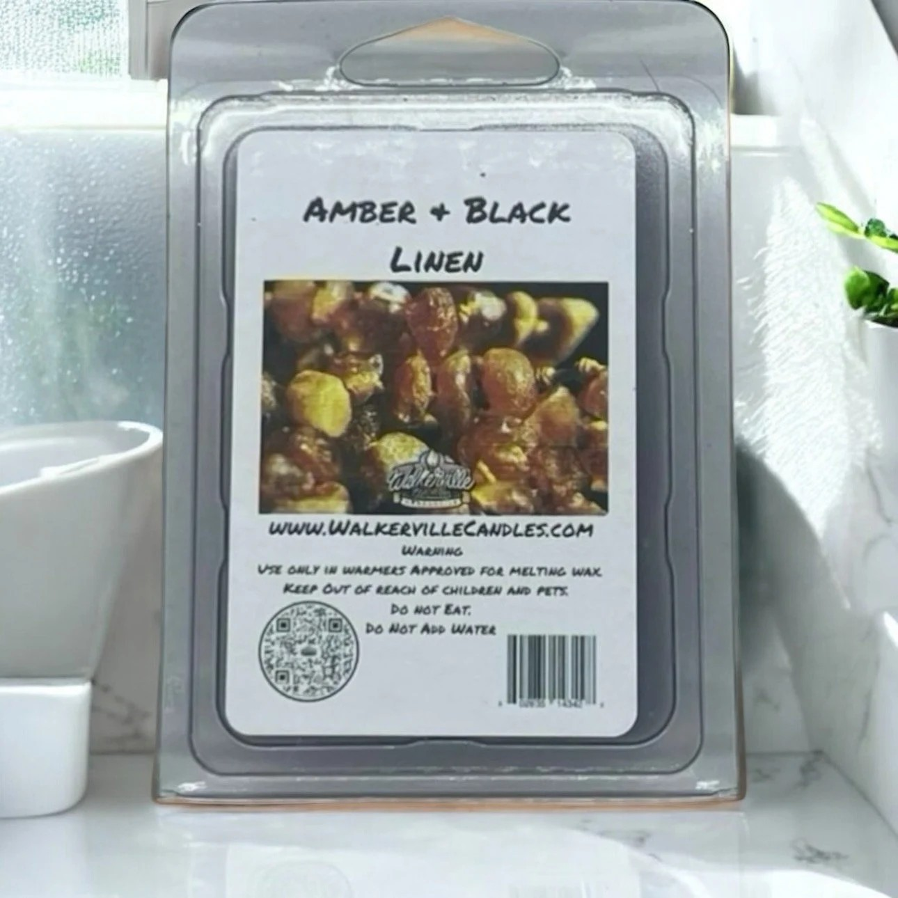 Amber & Black Linen Scented Handmade, Eco-friendly Wax Melt