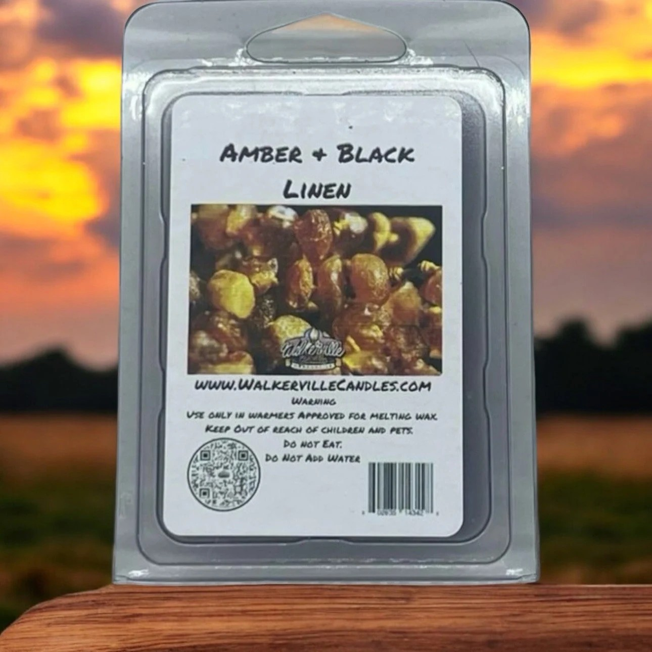 Amber & Black Linen Scented Handmade, Eco-friendly Wax Melt