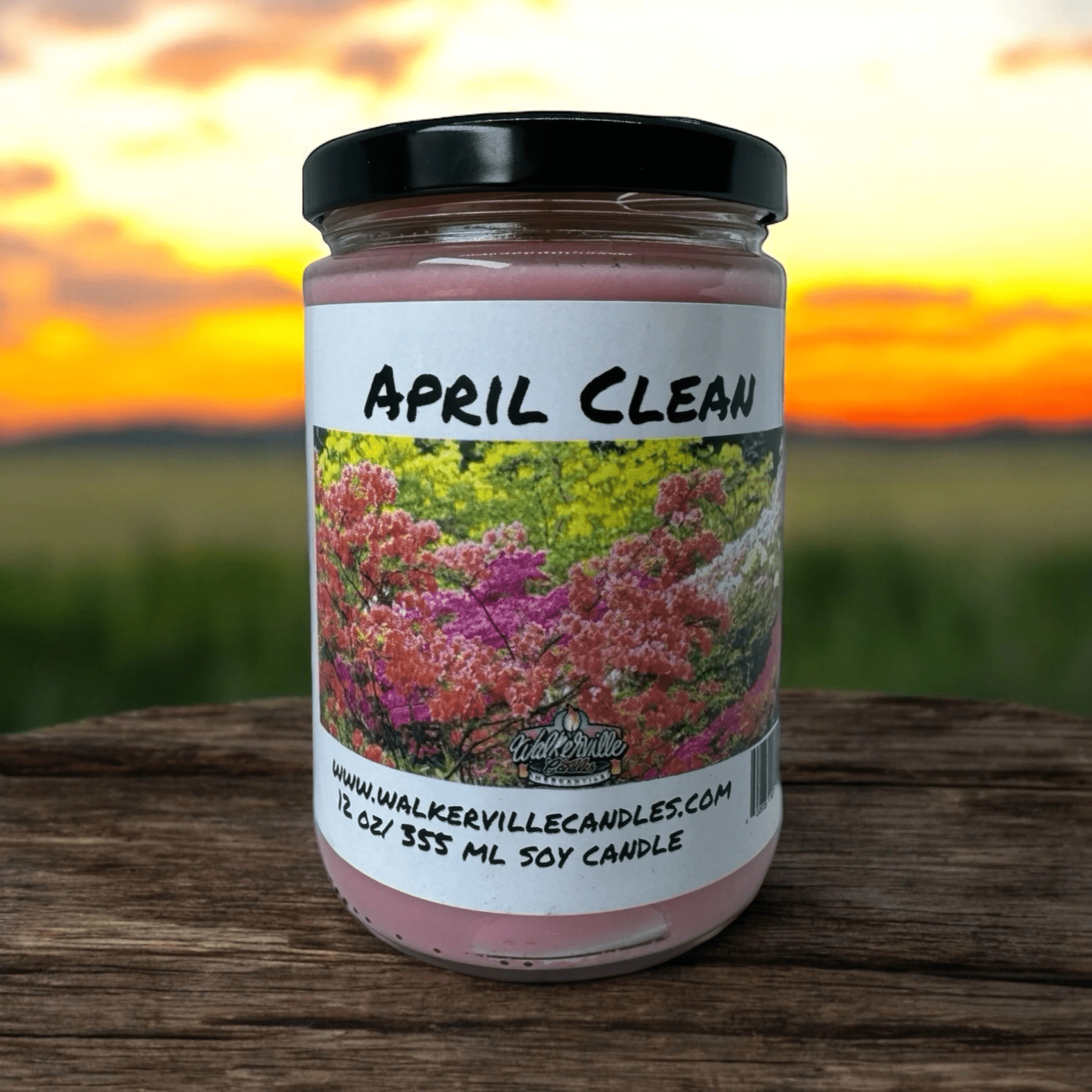 April Clean Coconut Soy 12.5 oz/ 375 ml Candle Wood Wick - Walkerville Candles