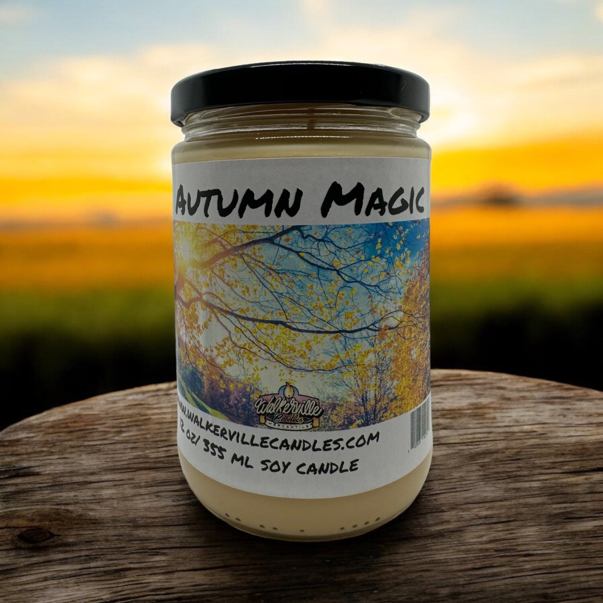 Autumn Magic Coconut Soy 12.5 oz/ 375 ml Candle Wood Wick - Walkerville Candles