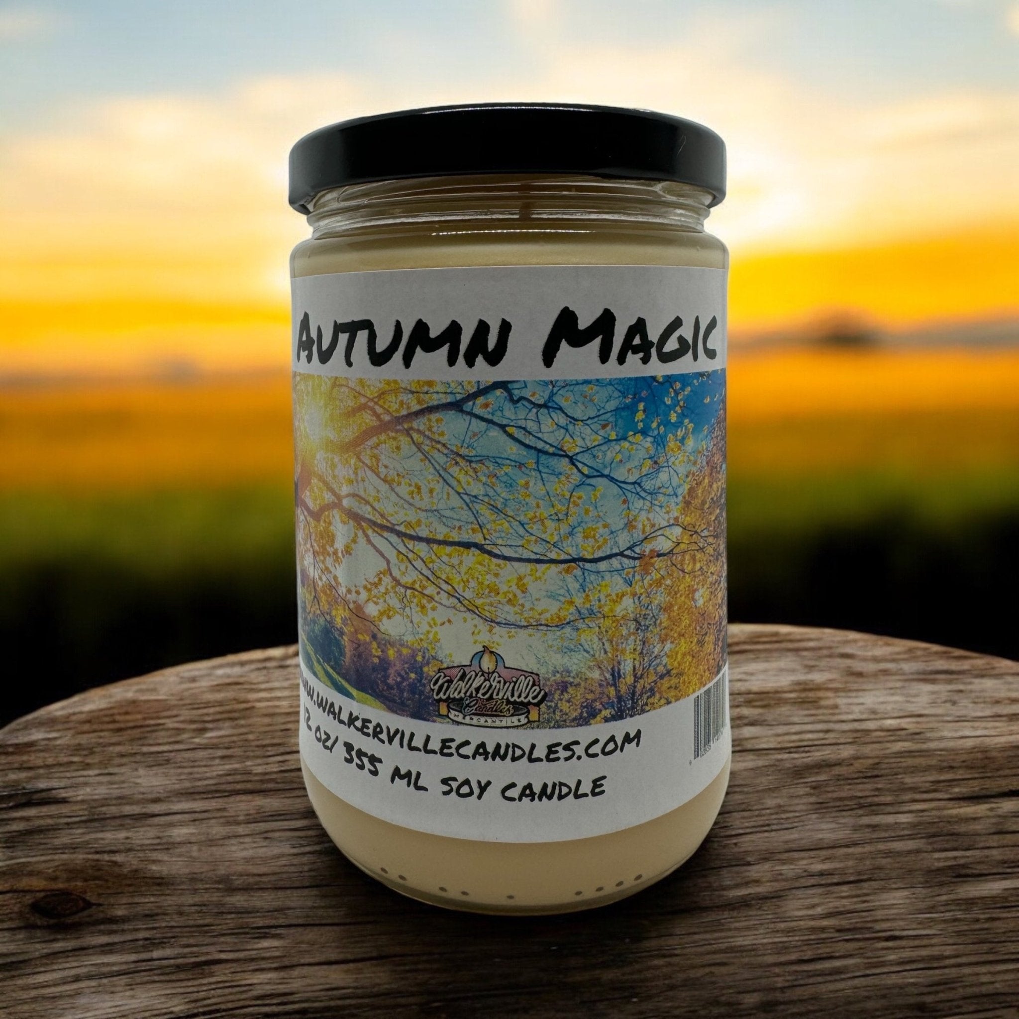 Autumn Magic Coconut Soy 12.5 oz/ 375 ml Candle Wood Wick - Walkerville Candles