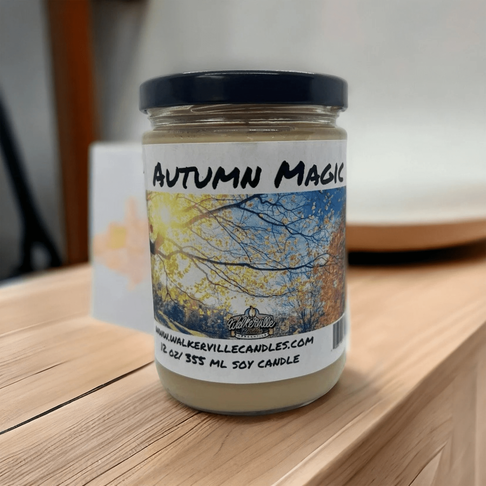 Autumn Magic Coconut Soy 12.5 oz/ 375 ml Candle Wood Wick - Walkerville Candles