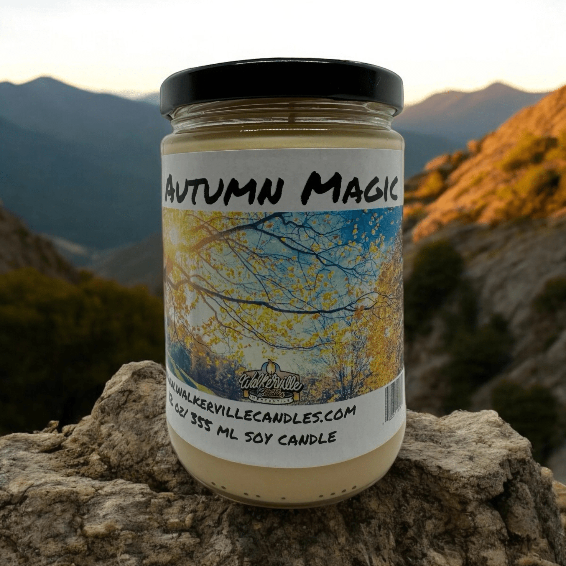 Autumn Magic Coconut Soy 12.5 oz/ 375 ml Candle Wood Wick - Walkerville Candles