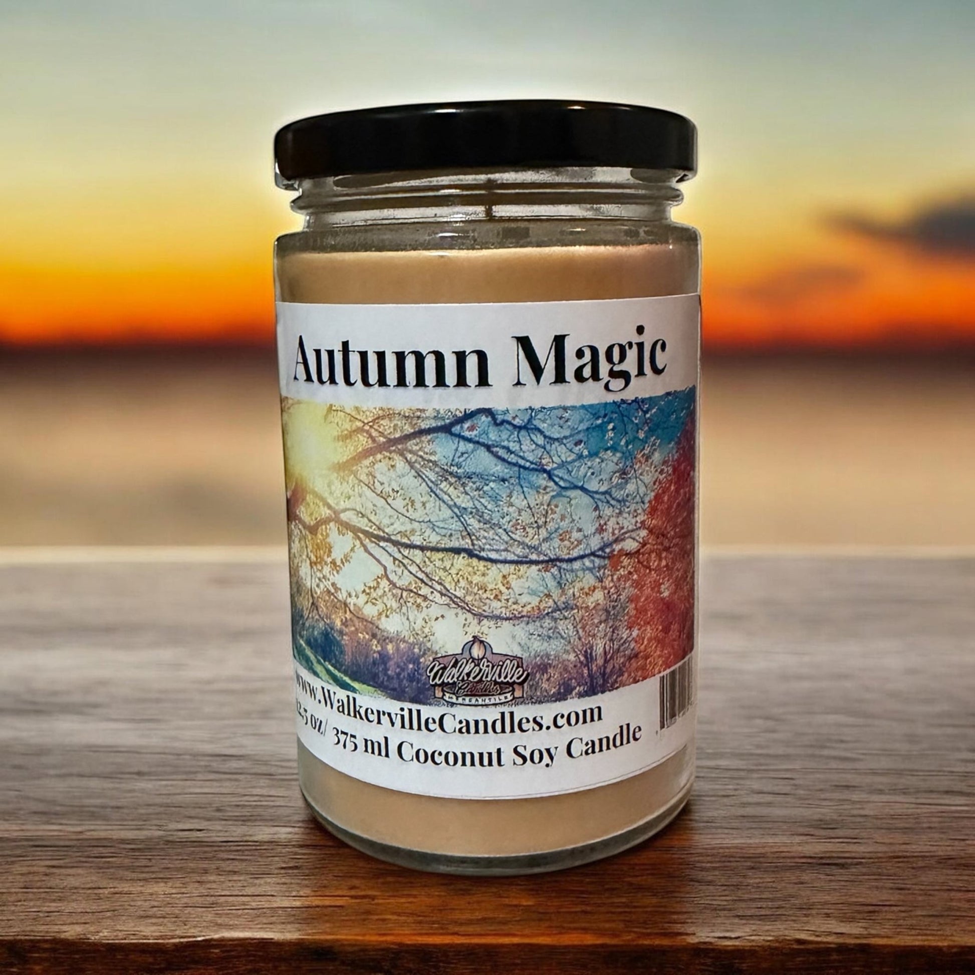Autumn Magic Coconut Soy 12.5 oz/ 375 ml Candle Wood Wick - Walkerville Candles