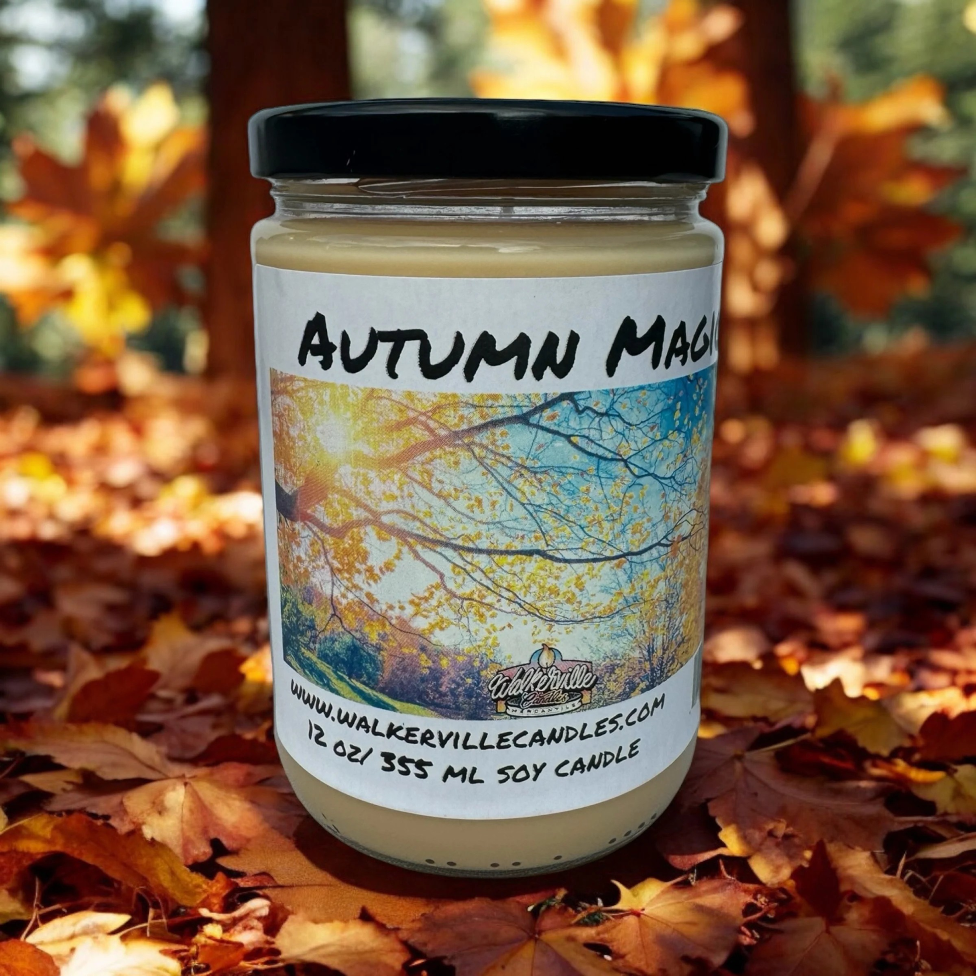 Autumn Magic Coconut Soy 12.5 oz/ 375 ml Candle Wood Wick - Walkerville Candles