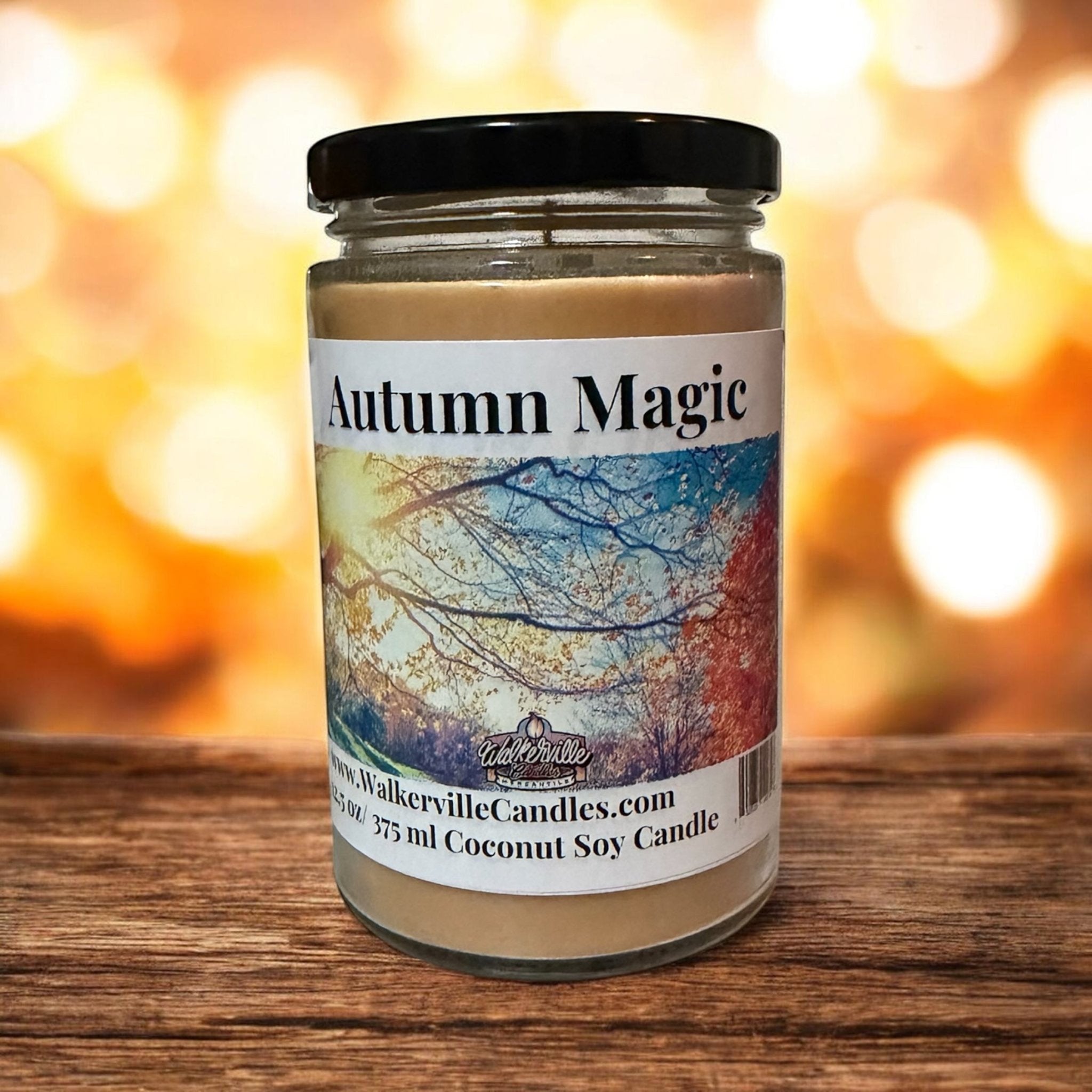 Autumn Magic Coconut Soy 12.5 oz/ 375 ml Candle Wood Wick - Walkerville Candles
