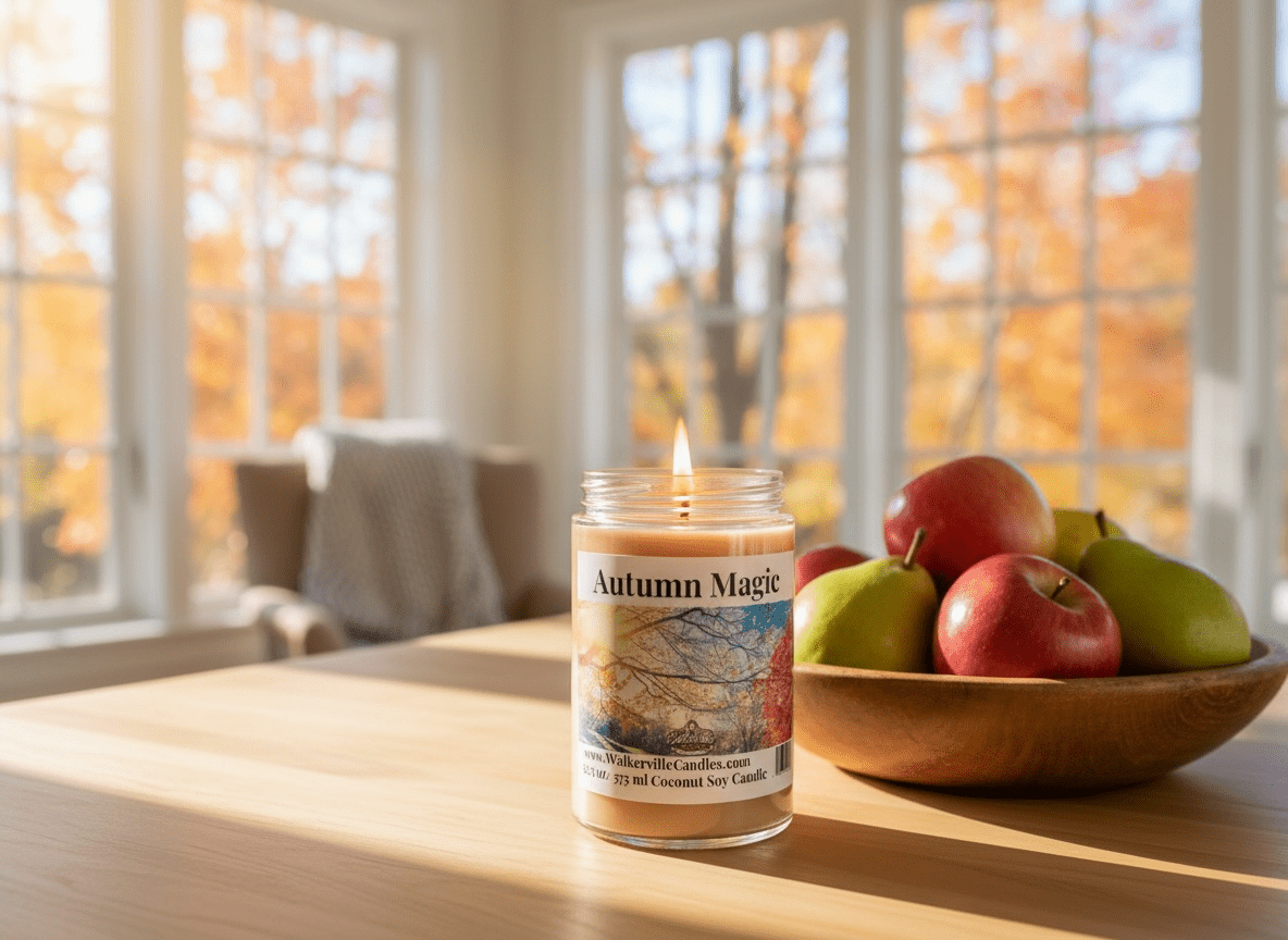 Autumn Magic Coconut Soy 12.5 oz/ 375 ml Candle Wood Wick - Walkerville Candles