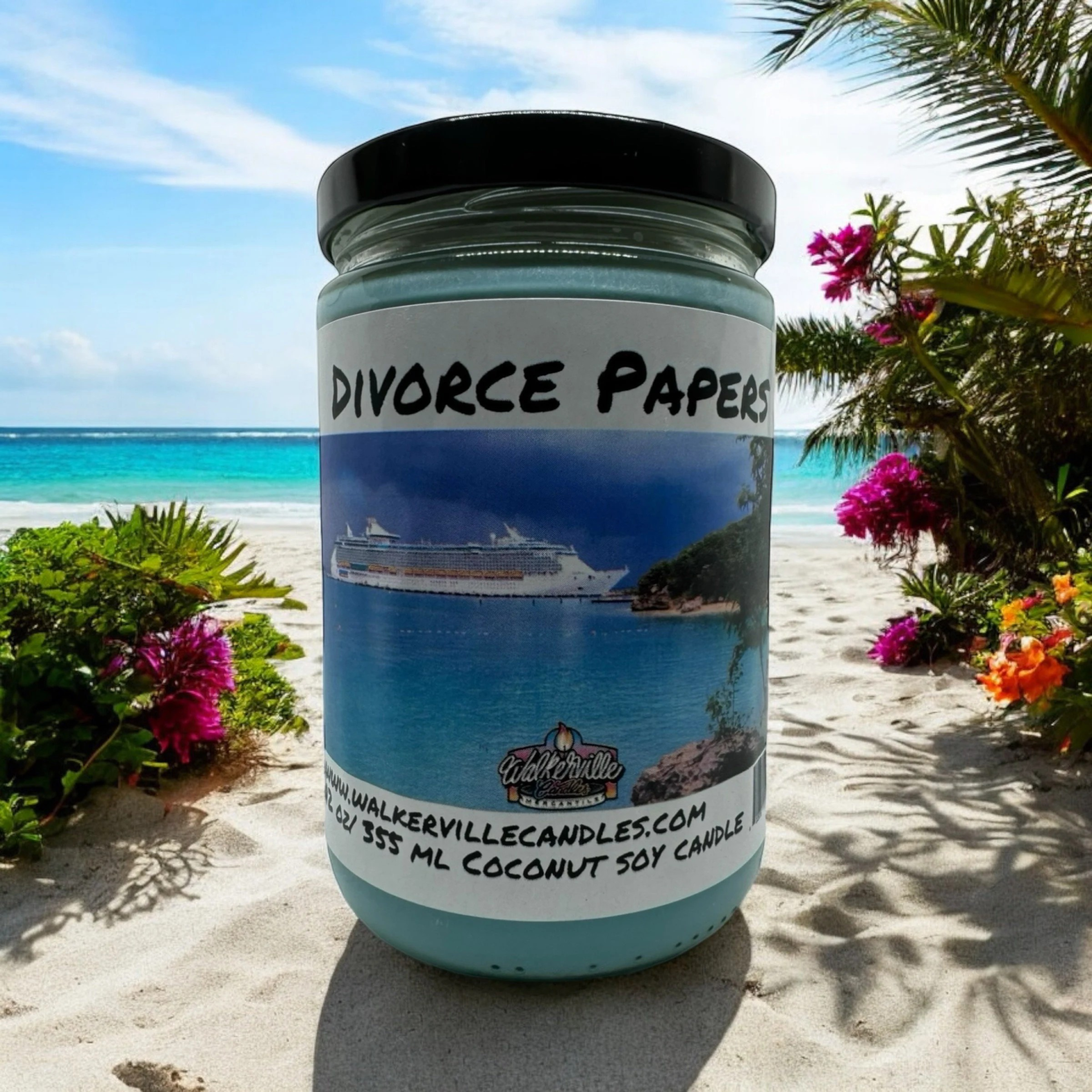 Divorce Papers Vegan Coconut Soy 12 oz/ 355 ml Candle Hand-poured, Eco-friendly, Clean Burning, Bakery, Food, Drink Fruity Floral Wood Wick