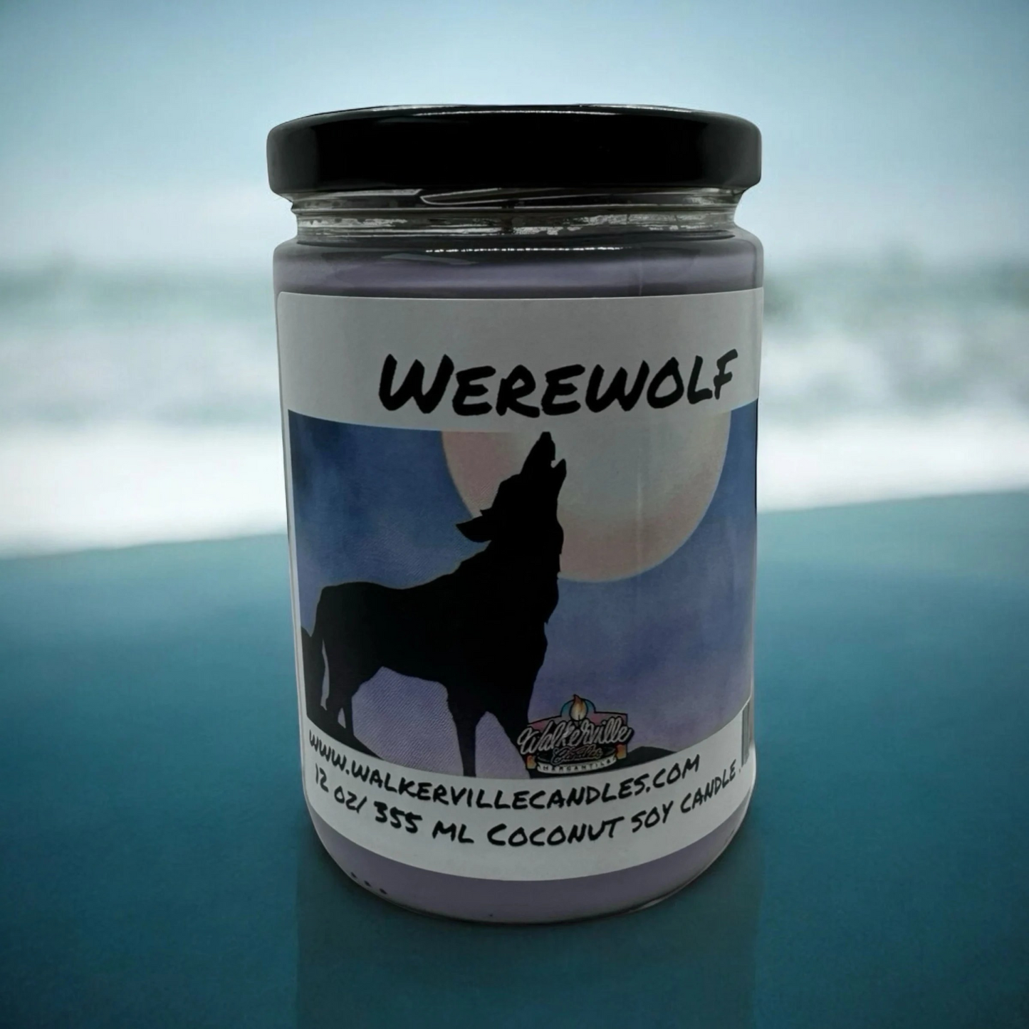 Werewolf 100% Coconut Soy Eco-friendly 12 oz Candle Wood Wick