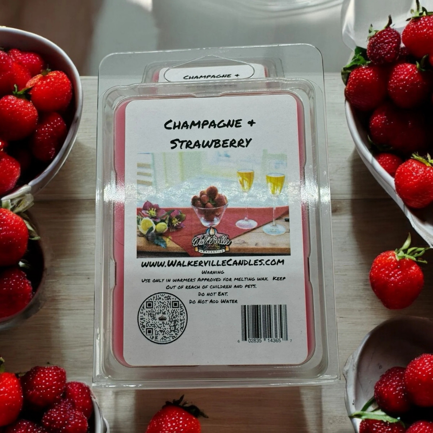 Champagne & Strawberries Scented Handmade, Eco-friendly Wax Melt