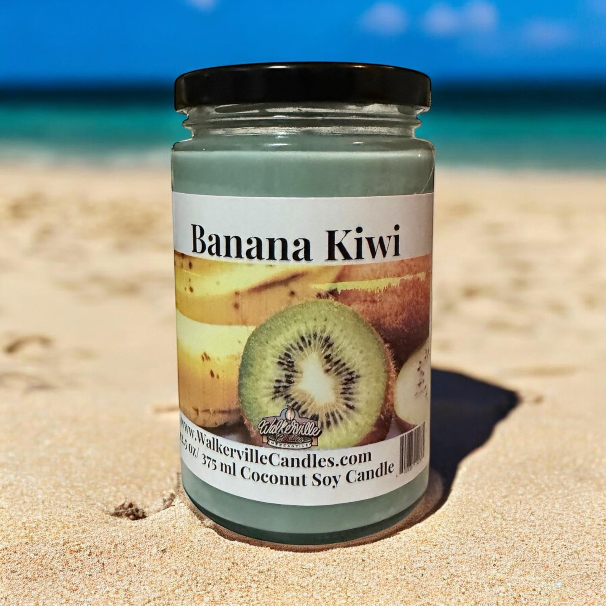Banana Kiwi Coconut Soy 12.5 oz/ 375 ml Candle Wood Wick - Walkerville Candles