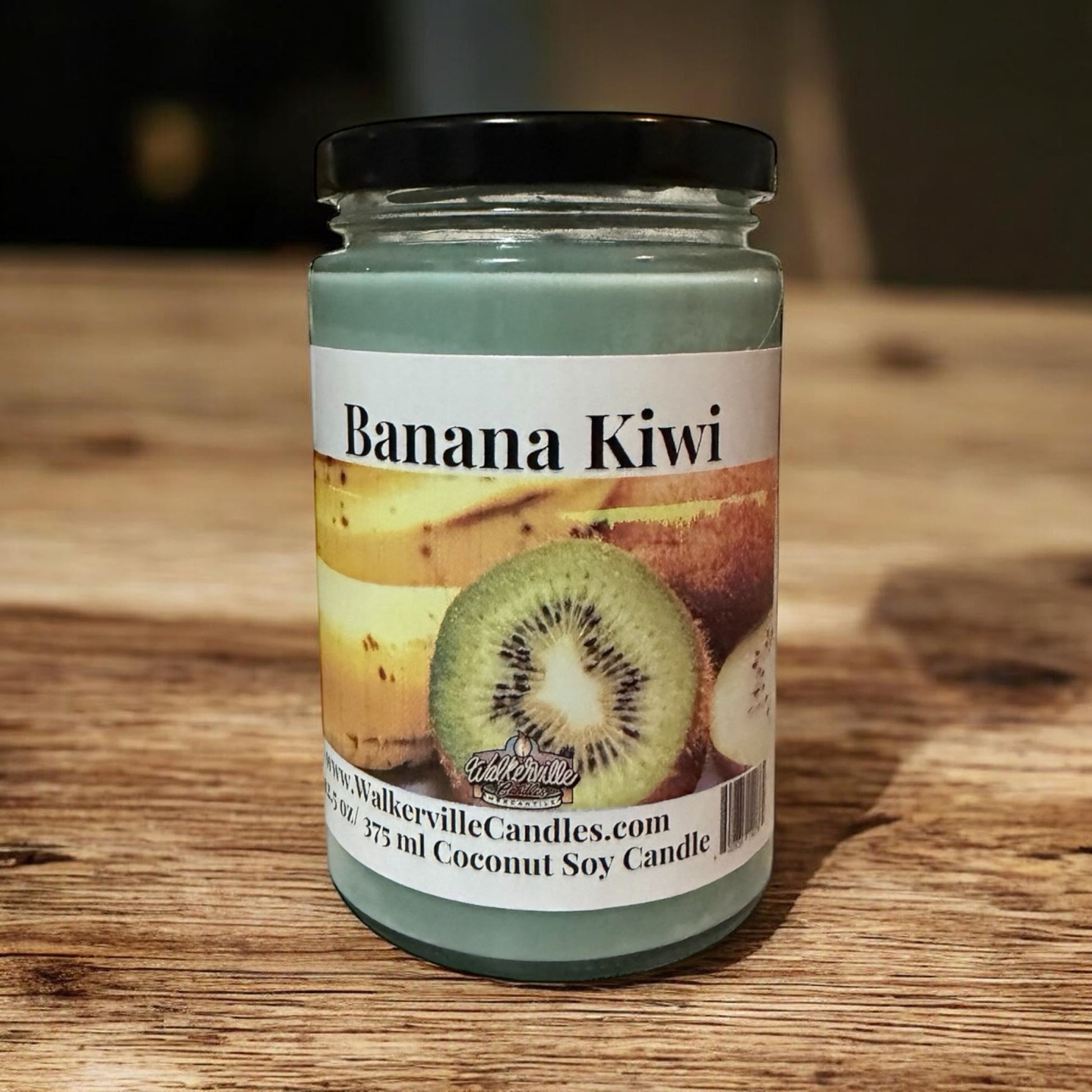 Banana Kiwi Coconut Soy 12.5 oz/ 375 ml Candle Wood Wick - Walkerville Candles