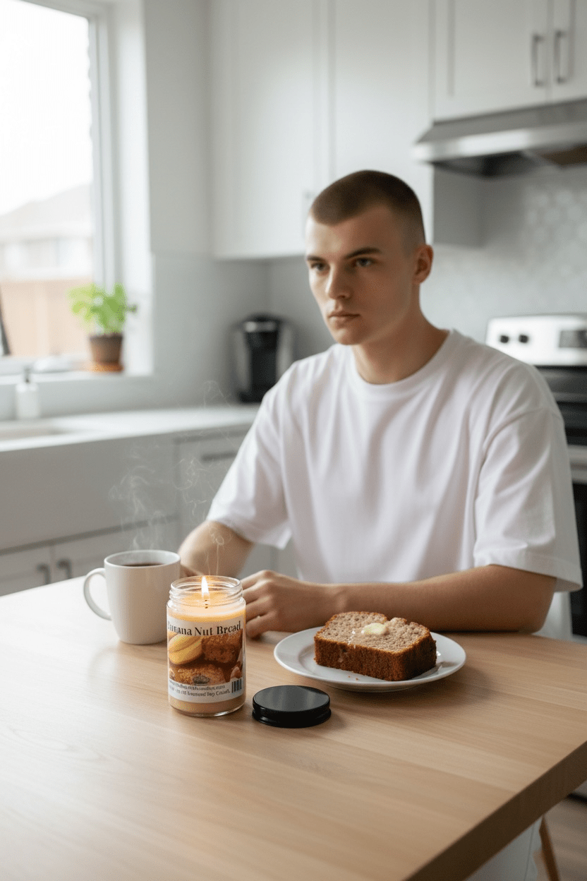 Banana Nut Bread Coconut Soy 12.5 oz/ 375 ml Candle Wood Wick - Walkerville Candles