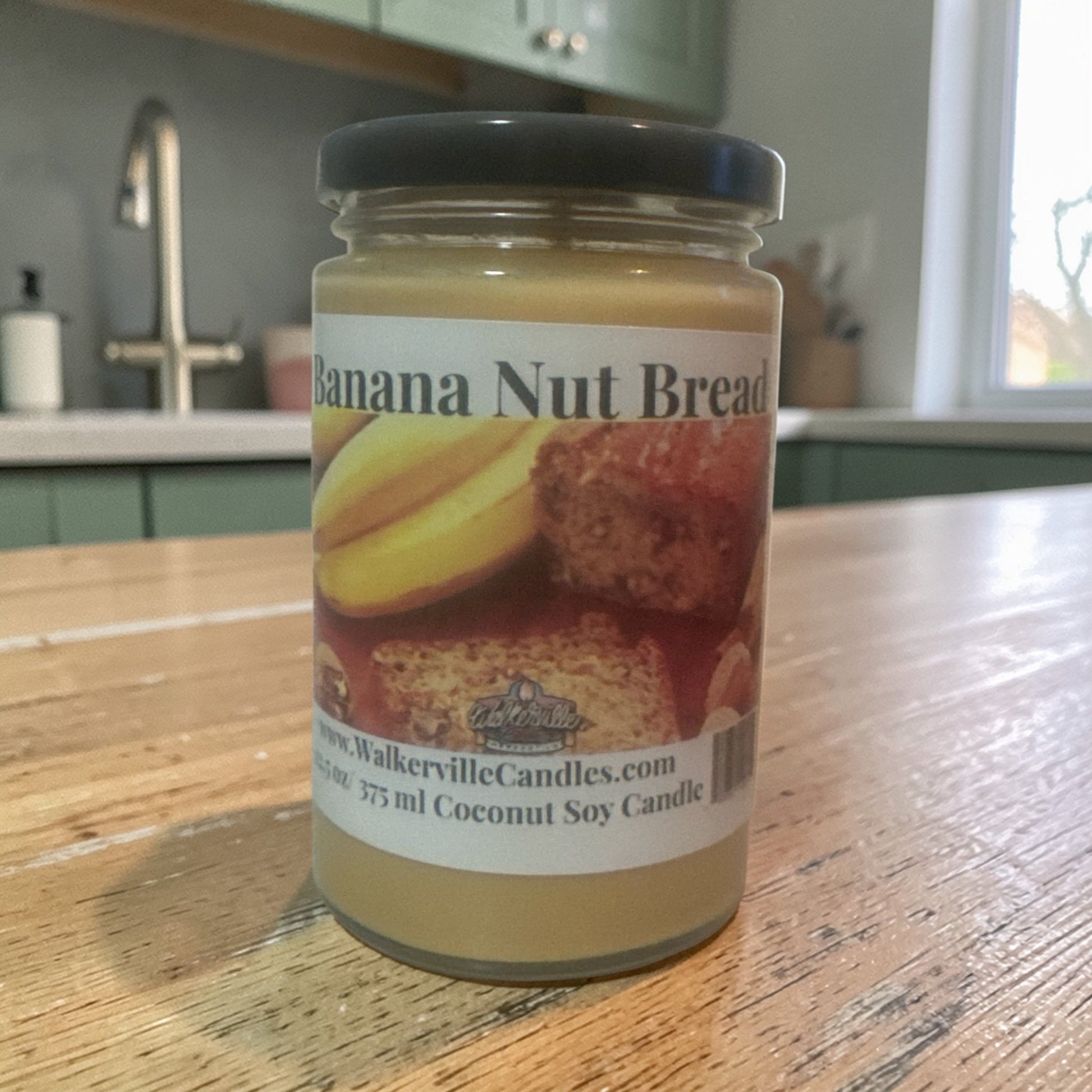 Banana Nut Bread Coconut Soy 12.5 oz/ 375 ml Candle Wood Wick - Walkerville Candles