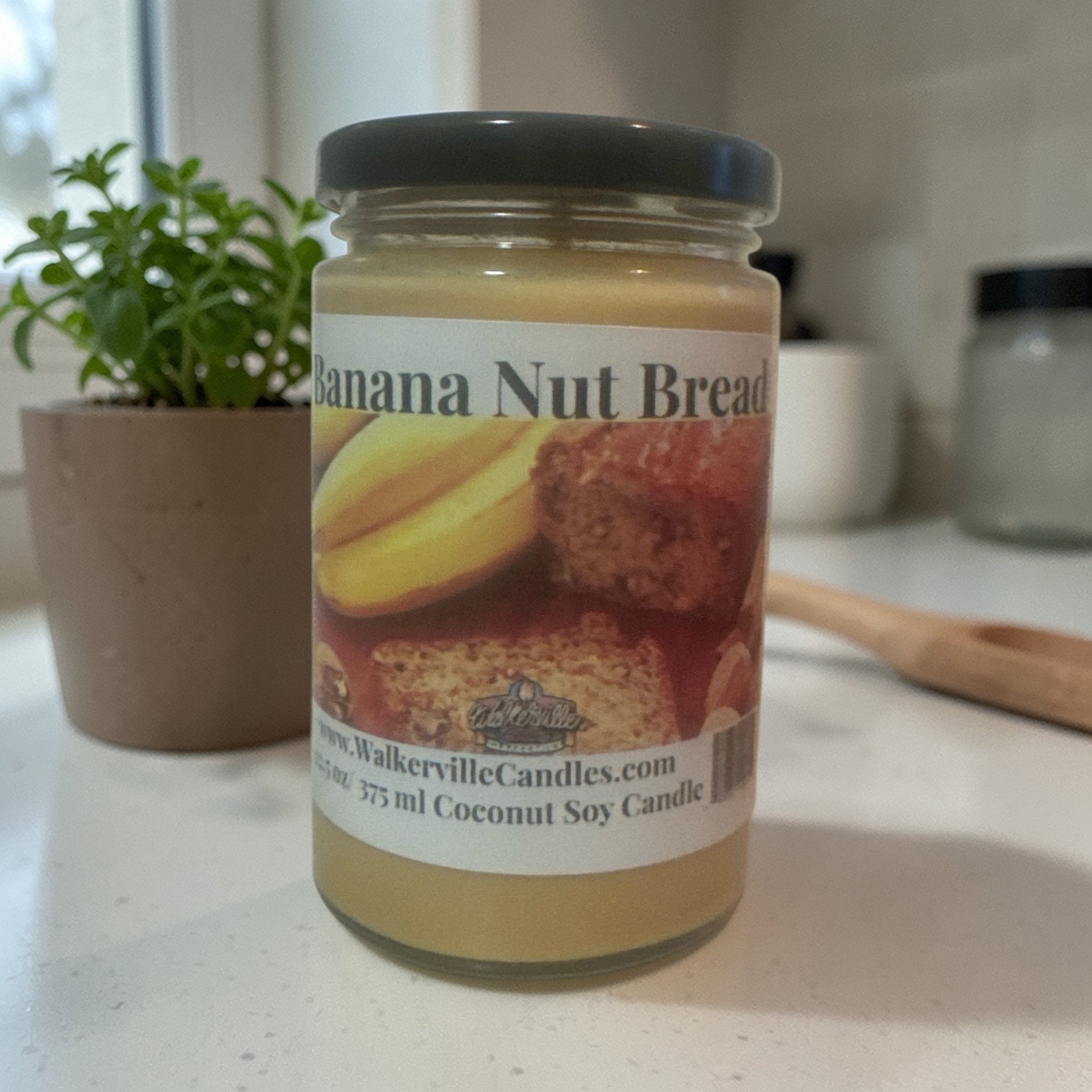 Banana Nut Bread Coconut Soy 12.5 oz/ 375 ml Candle Wood Wick - Walkerville Candles