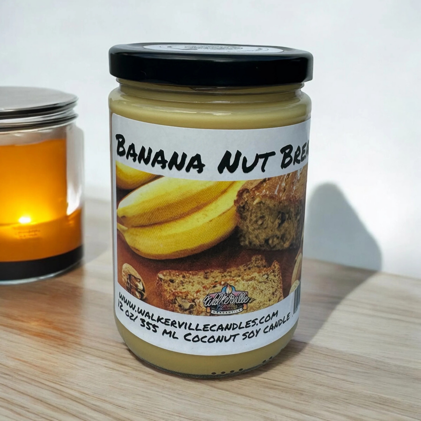 Banana Nut Bread 100% Coconut Soy Eco-friendly 12 oz Candle Wood Wick
