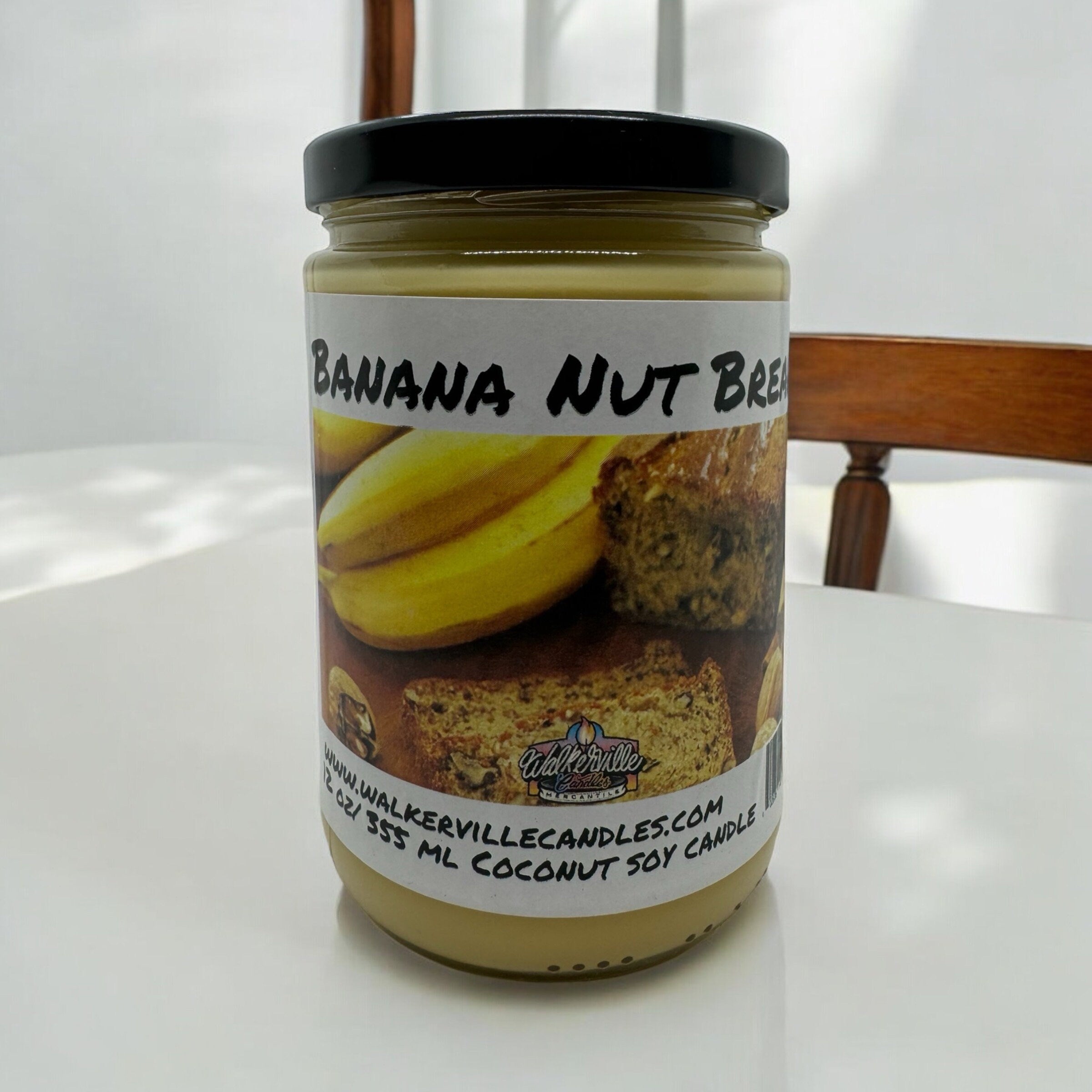 Banana Nut Bread Vegan Coconut Soy 12 oz/ 355 ml Candle Hand-poured, Eco-friendly, Clean Burning, Bakery, Food, Drink