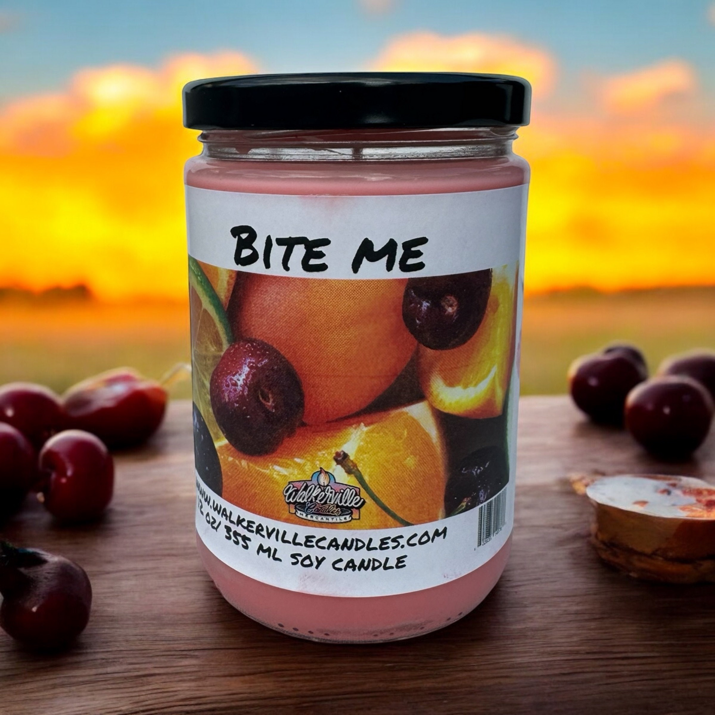 Bite Me 100% Coconut Soy Eco-friendly 12 oz Candle Wood Wick