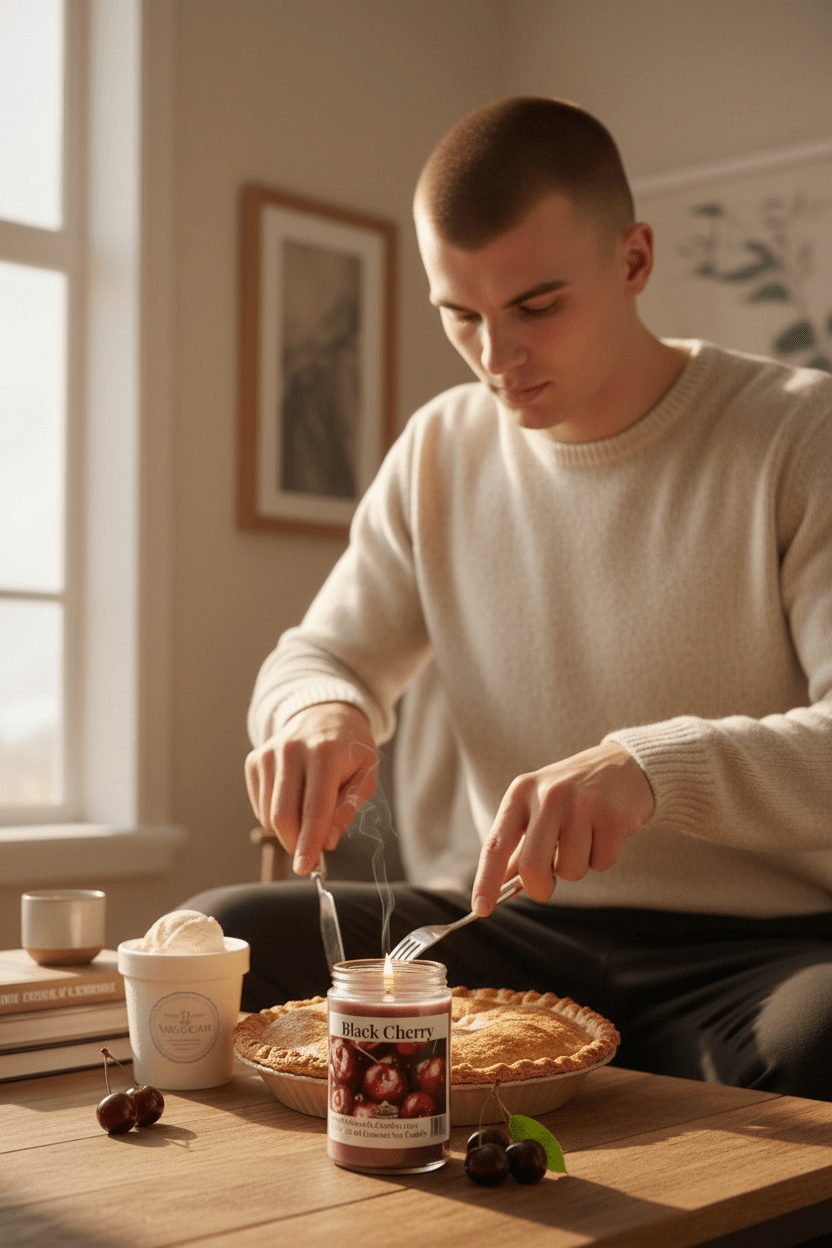 Black Cherry 12.5 oz 375 ml Coconut Soy Candle Wood Wick - Walkerville Candles