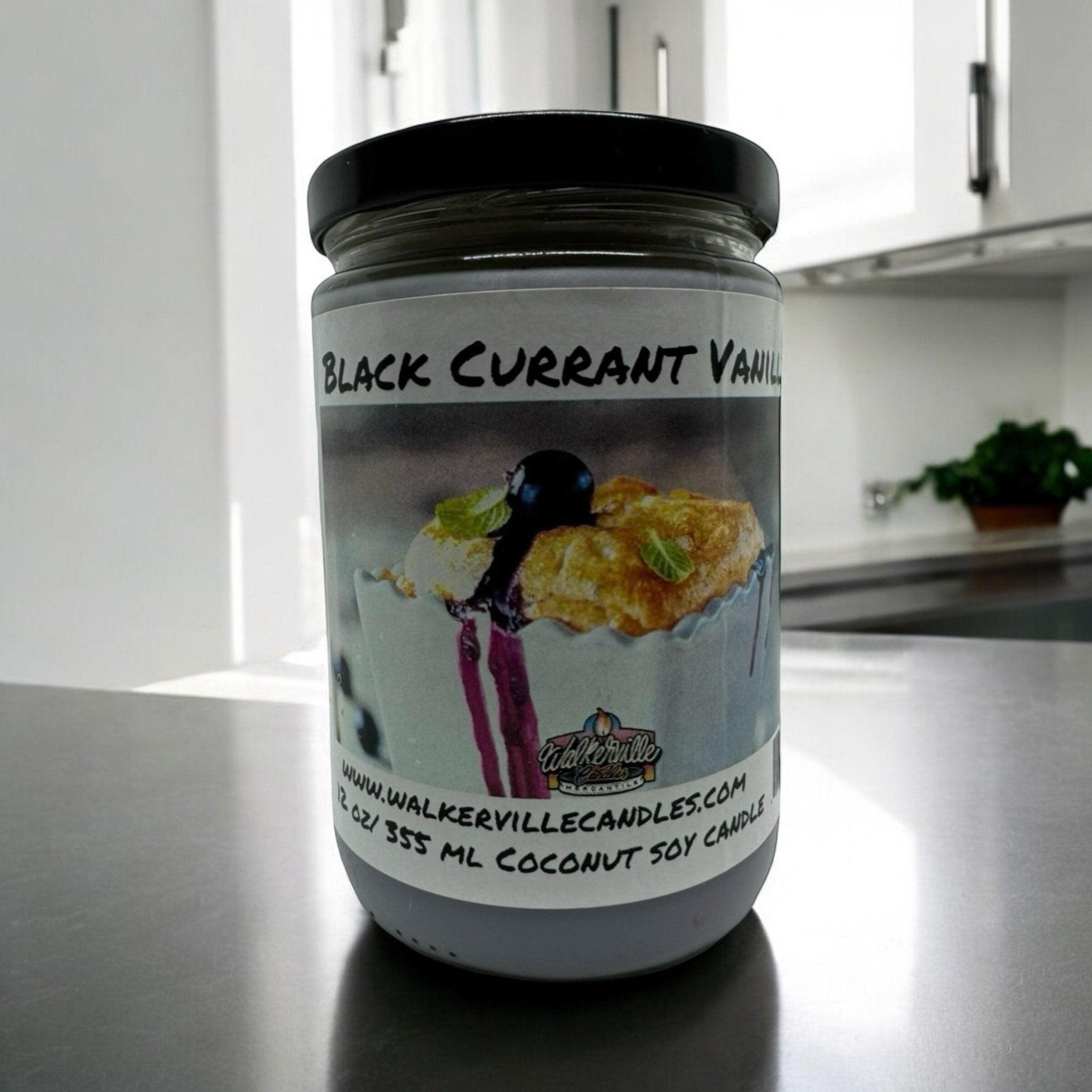 Black Currant Vanilla Coconut Soy 12.5 oz/ 375 ml Candle Wood Wick - Walkerville Candles