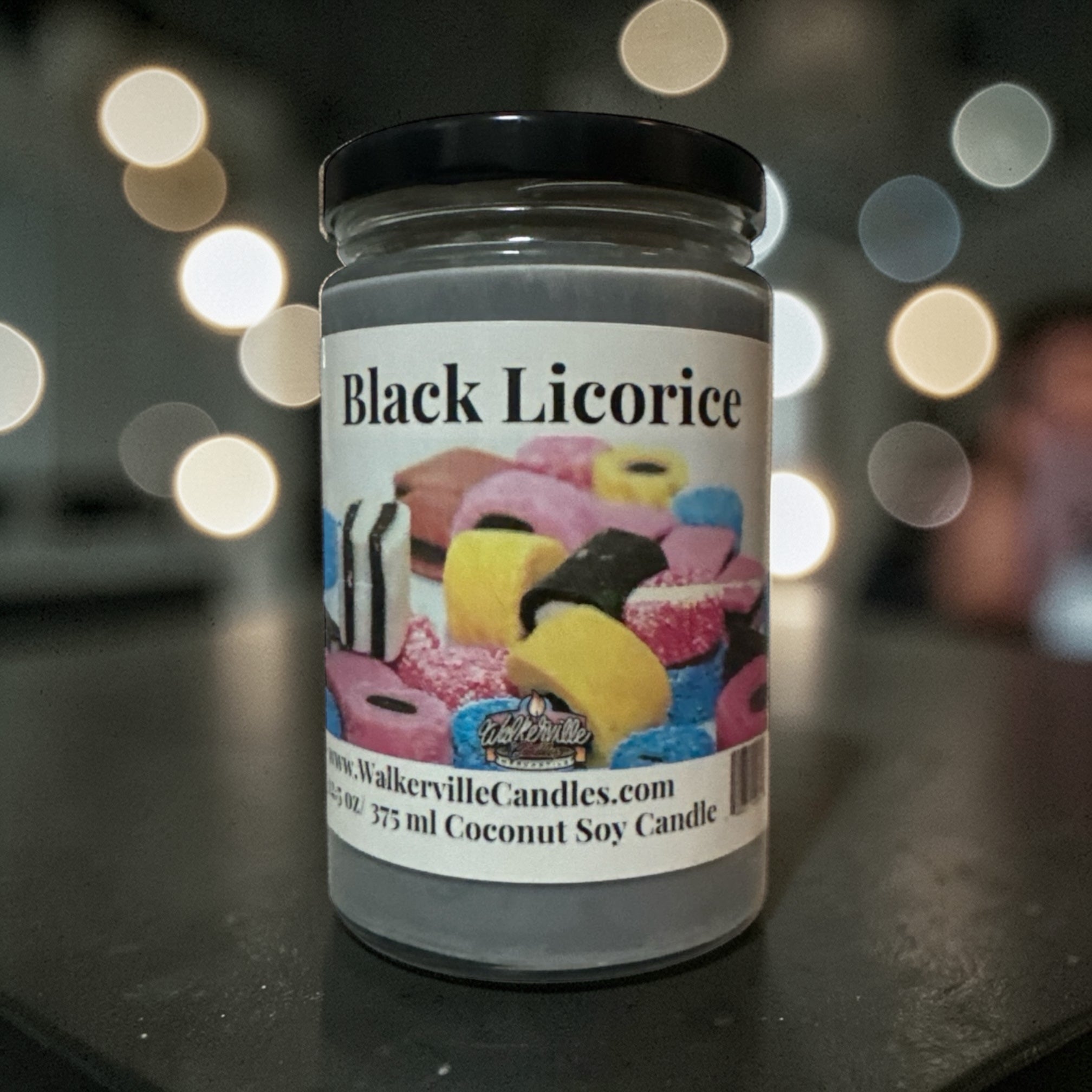 Black Licorice Coconut Soy 12.5 oz/ 375 ml Candle Wood Wick - Walkerville Candles