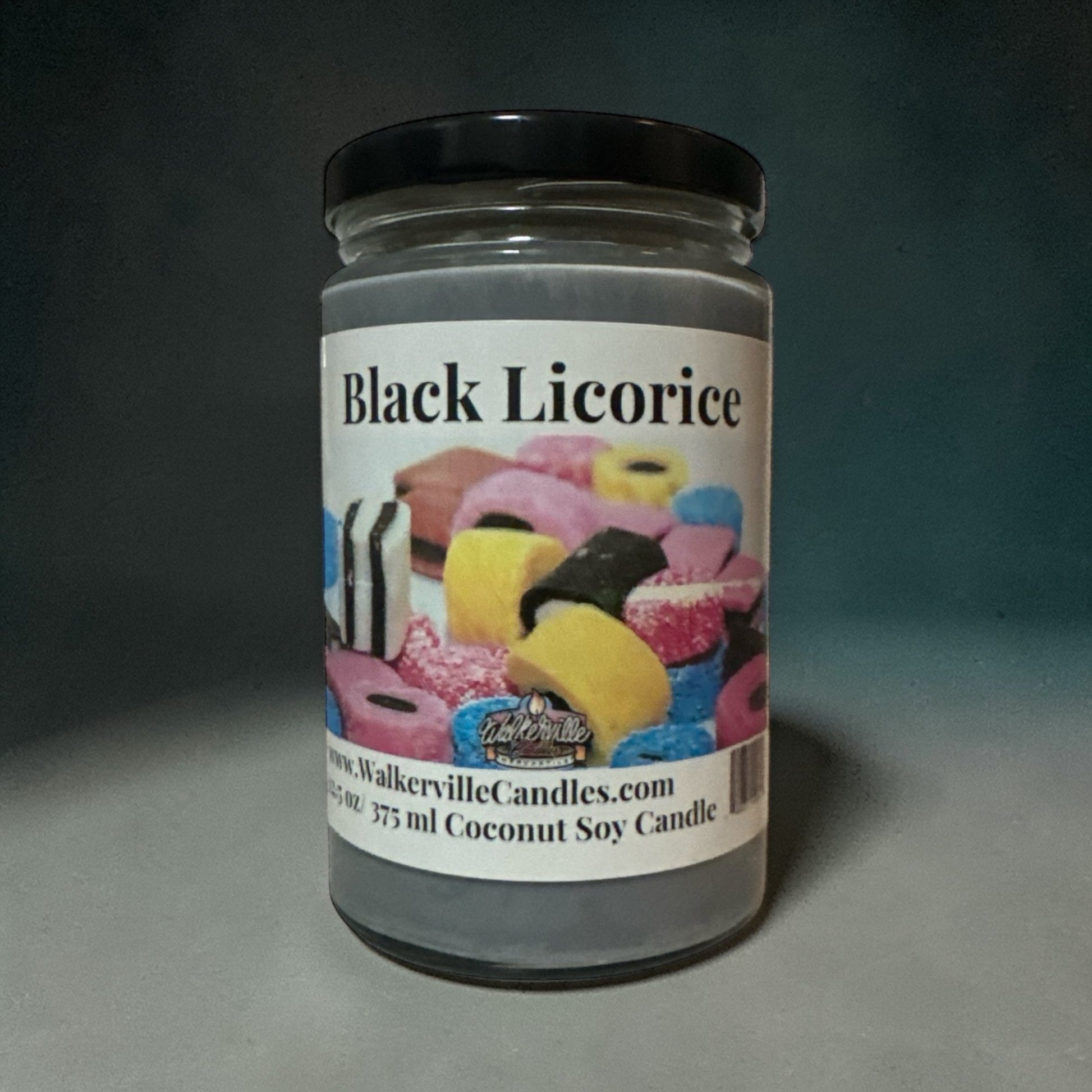 Black Licorice Coconut Soy 12.5 oz/ 375 ml Candle Wood Wick - Walkerville Candles