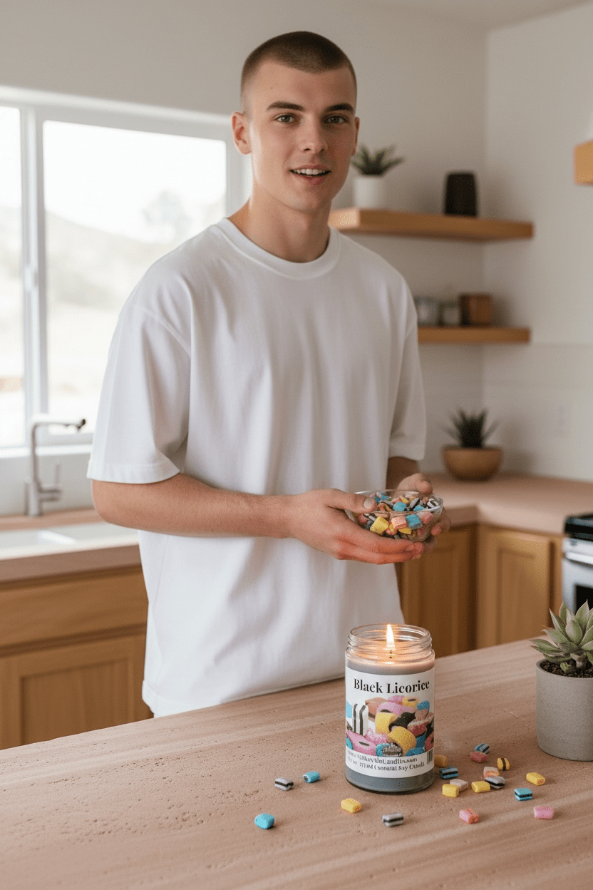 Black Licorice Coconut Soy 12.5 oz/ 375 ml Candle Wood Wick - Walkerville Candles