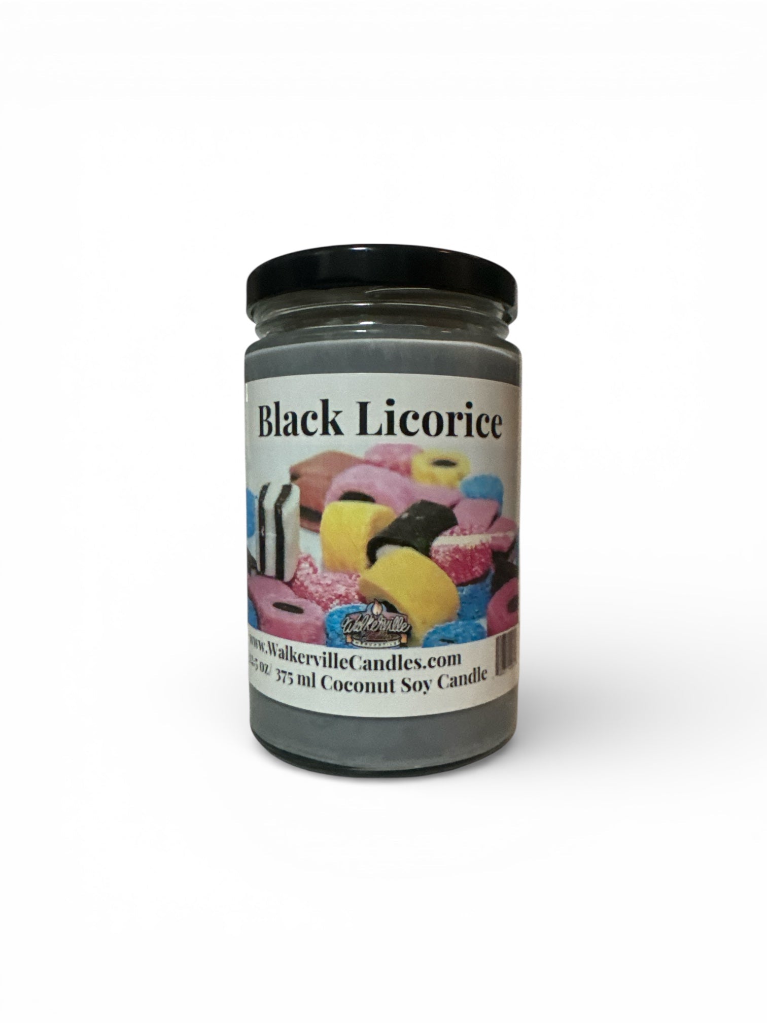 Black Licorice Coconut Soy 12.5 oz/ 375 ml Candle Wood Wick - Walkerville Candles