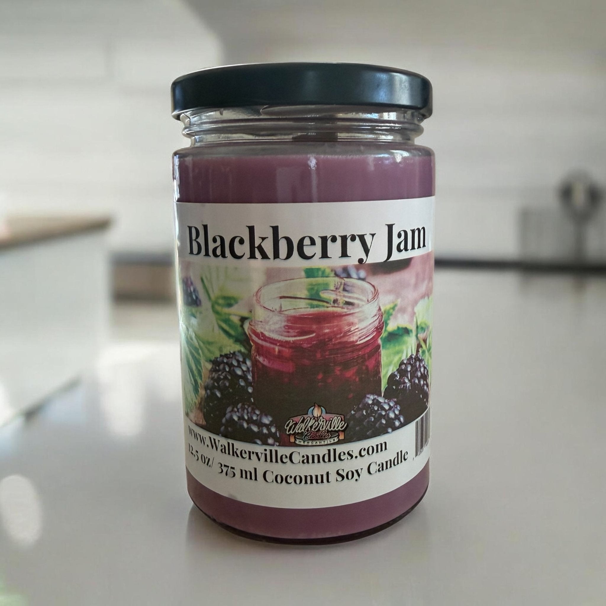 Blackberry Jam Coconut Soy 12.5 oz/ 375 ml Candle Wood Wick - Walkerville Candles