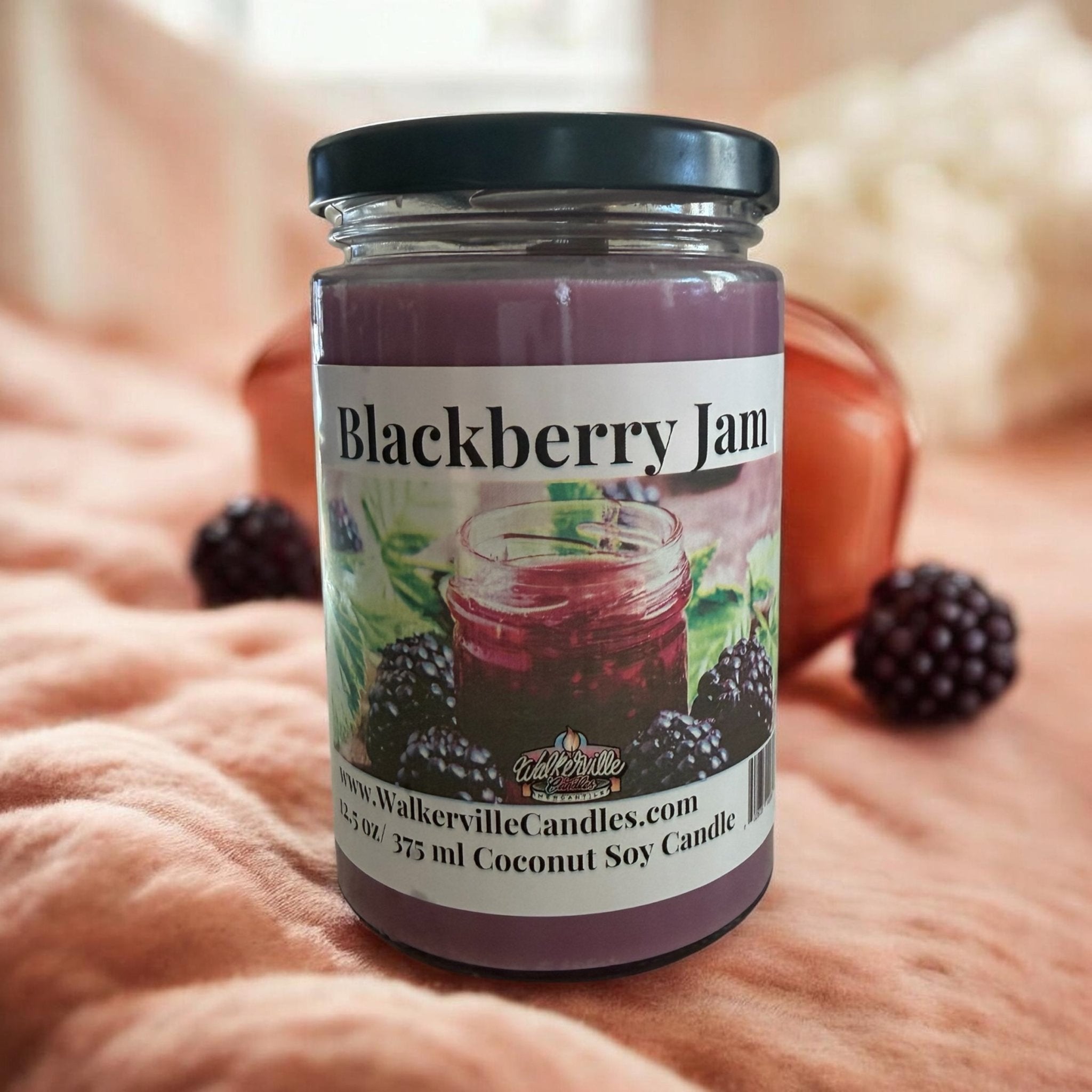 Blackberry Jam Coconut Soy 12.5 oz/ 375 ml Candle Wood Wick - Walkerville Candles