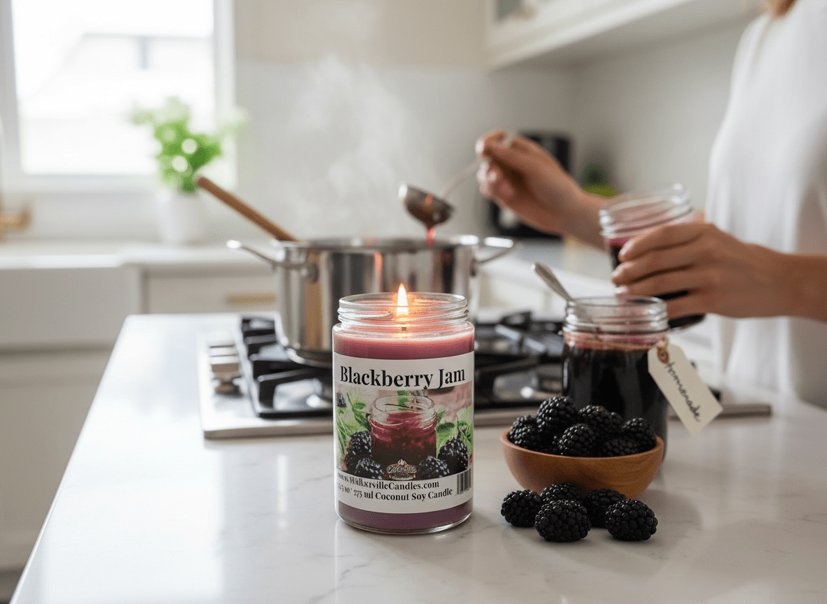 Blackberry Jam Coconut Soy 12.5 oz/ 375 ml Candle Wood Wick - Walkerville Candles