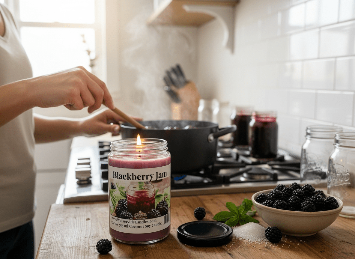 Blackberry Jam Coconut Soy 12.5 oz/ 375 ml Candle Wood Wick - Walkerville Candles