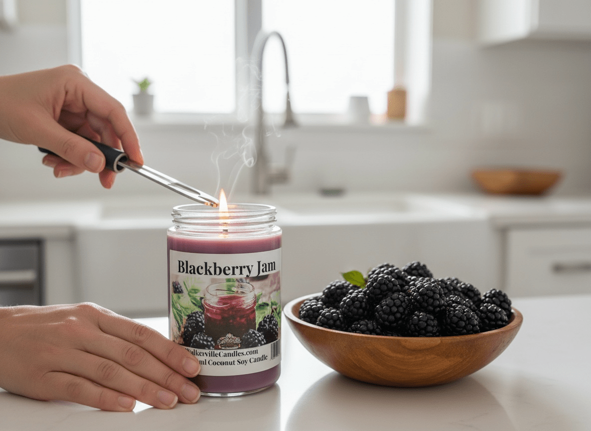 Blackberry Jam Coconut Soy 12.5 oz/ 375 ml Candle Wood Wick - Walkerville Candles