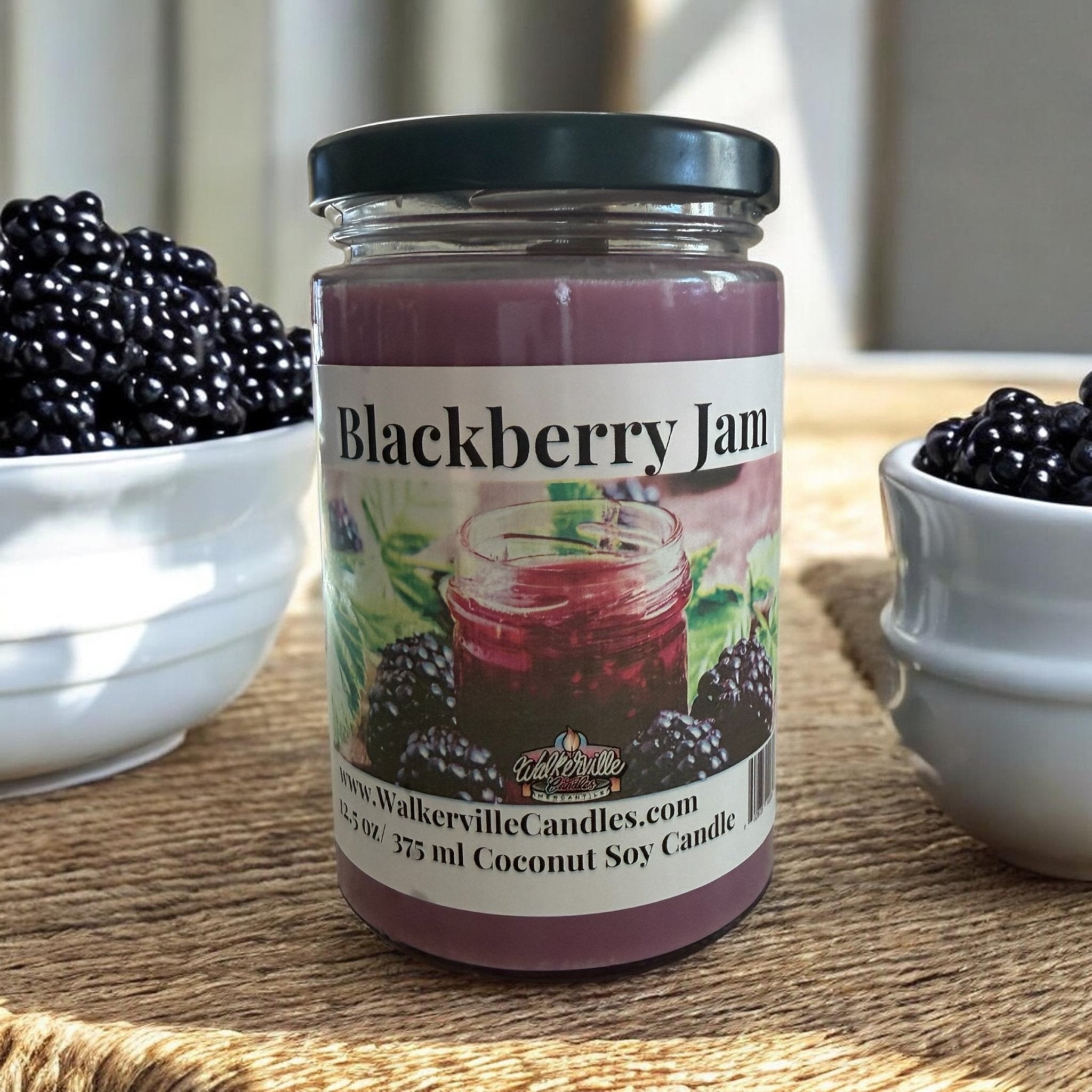 Blackberry Jam Coconut Soy 12.5 oz/ 375 ml Candle Wood Wick - Walkerville Candles