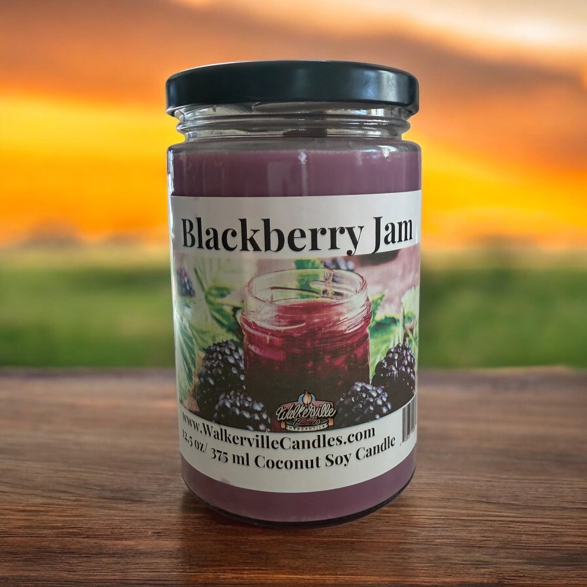 Blackberry Jam Coconut Soy 12.5 oz/ 375 ml Candle Wood Wick - Walkerville Candles