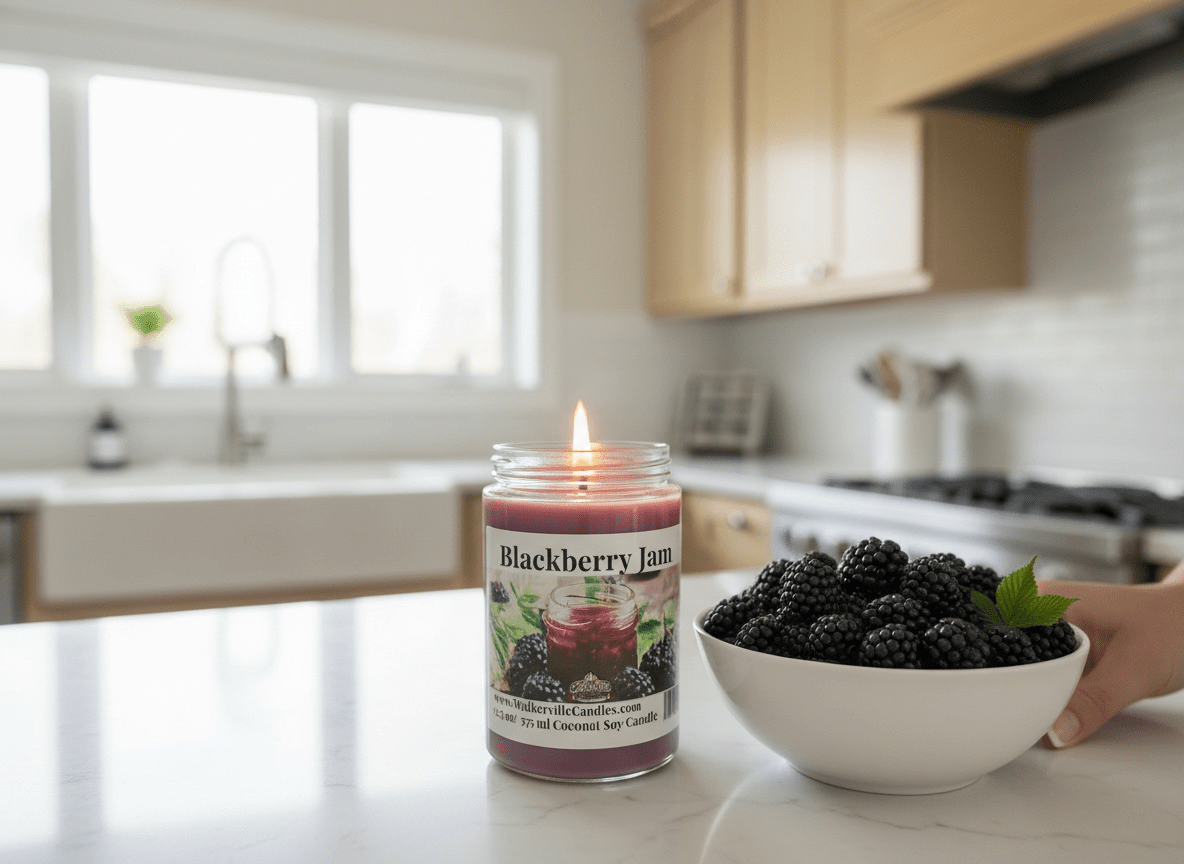 Blackberry Jam Coconut Soy 12.5 oz/ 375 ml Candle Wood Wick - Walkerville Candles