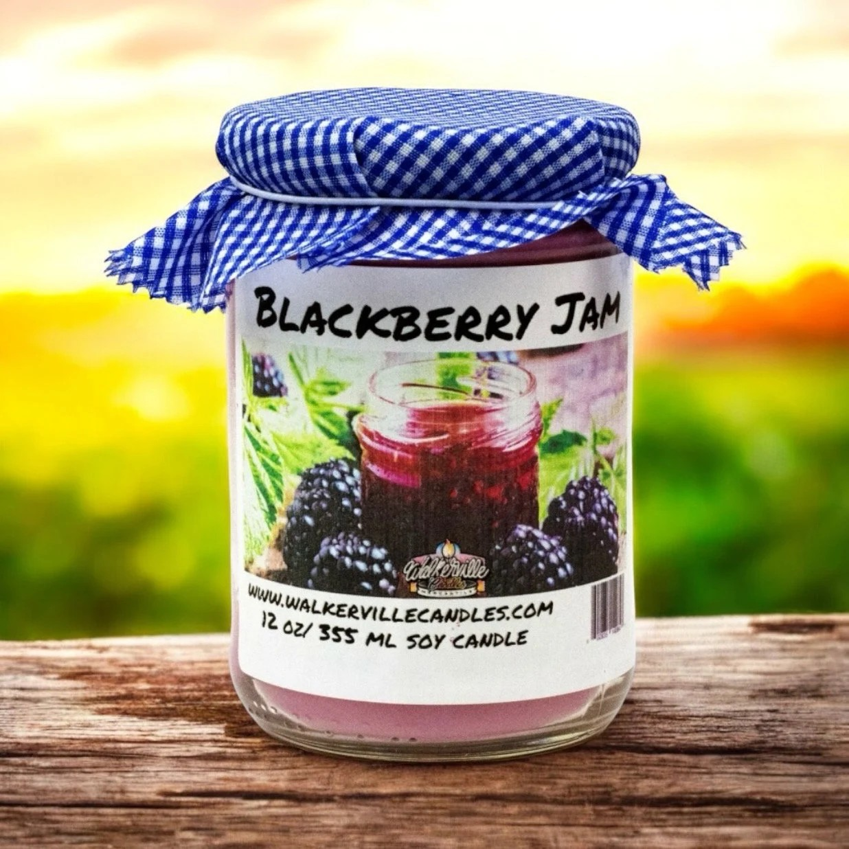 Blackberry Jam Coconut Soy Eco-friendly 12 oz Candle Wood Wick