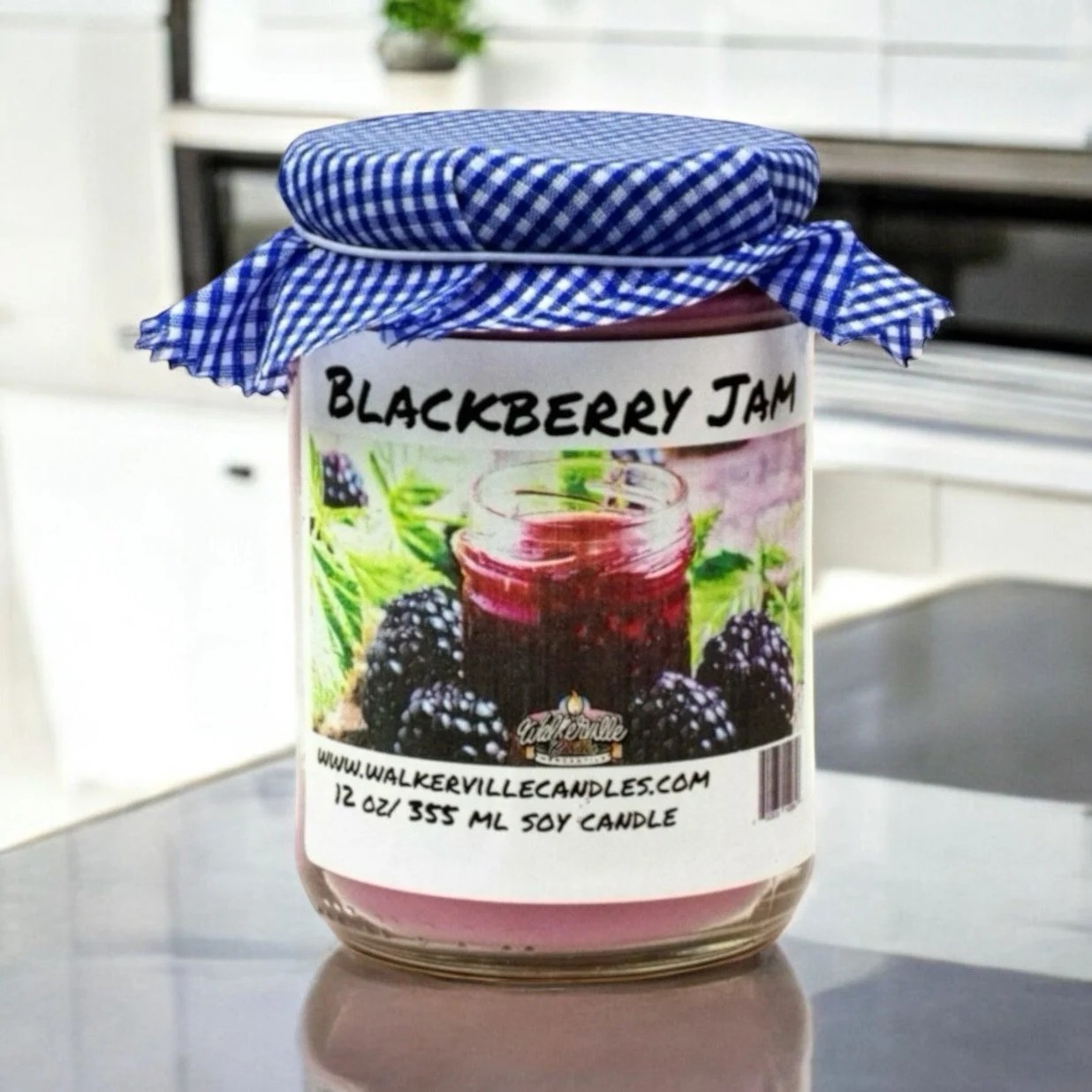 Blackberry Jam Coconut Soy Eco-friendly 12 oz Candle Wood Wick