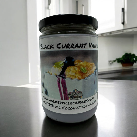 Black Currant Vanilla 100% Coconut Soy Eco-friendly 12 oz Candle