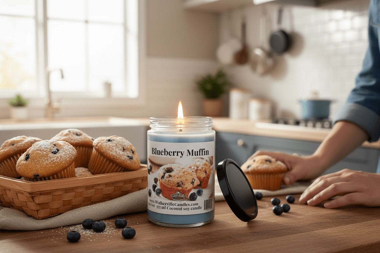 Blueberry Muffin Coconut Soy 12.5 oz/ 375 ml Candle Wood Wick - Walkerville Candles