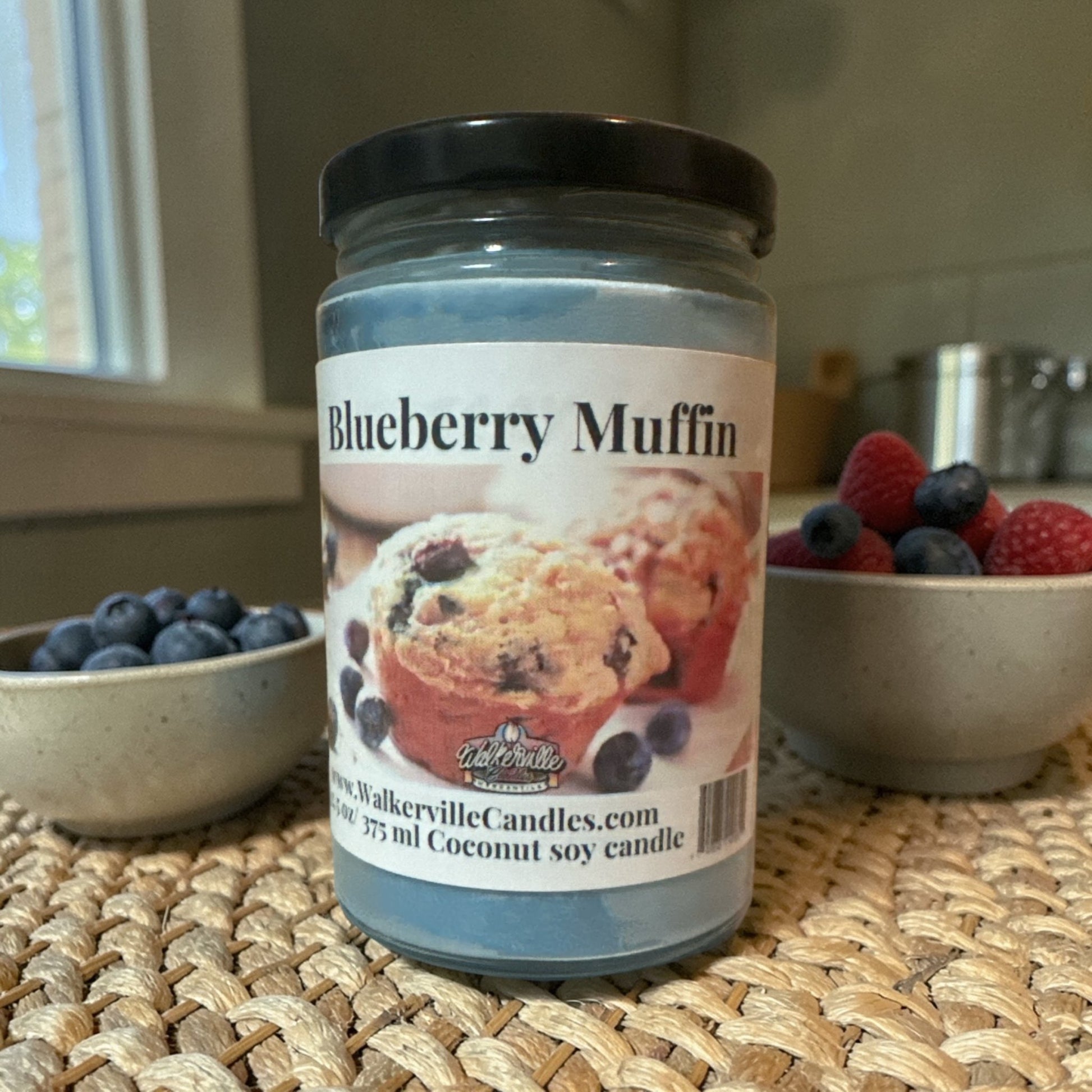 Blueberry Muffin Coconut Soy 12.5 oz/ 375 ml Candle Wood Wick - Walkerville Candles