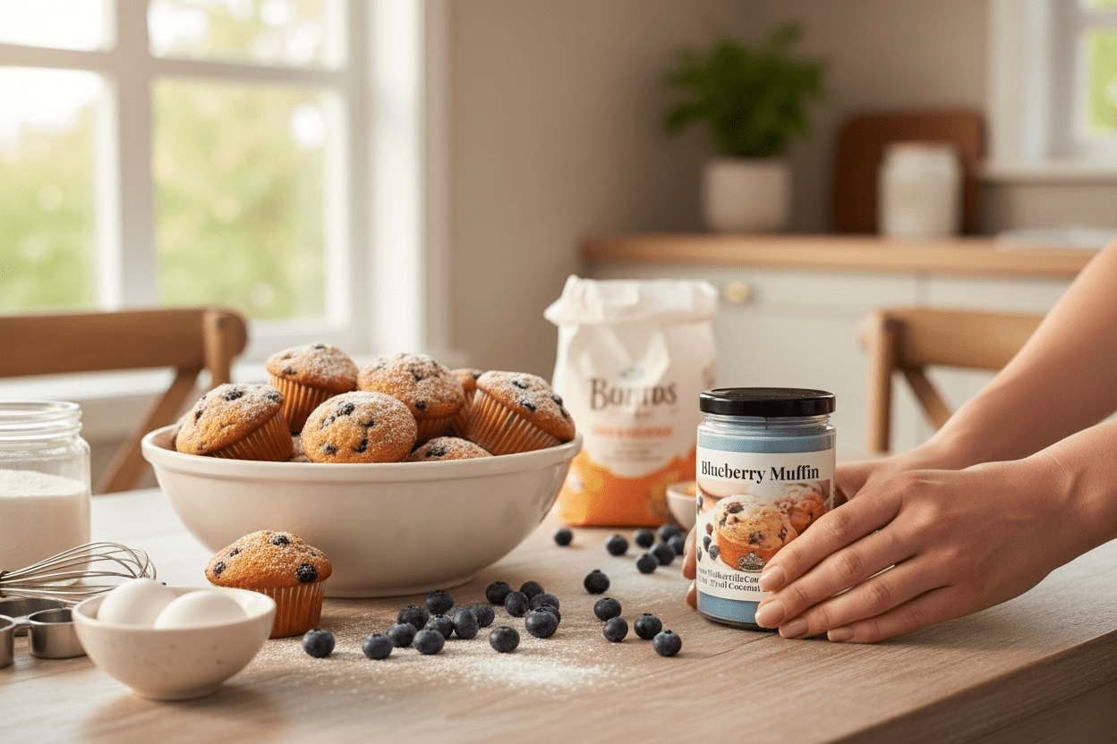 Blueberry Muffin Coconut Soy 12.5 oz/ 375 ml Candle Wood Wick - Walkerville Candles