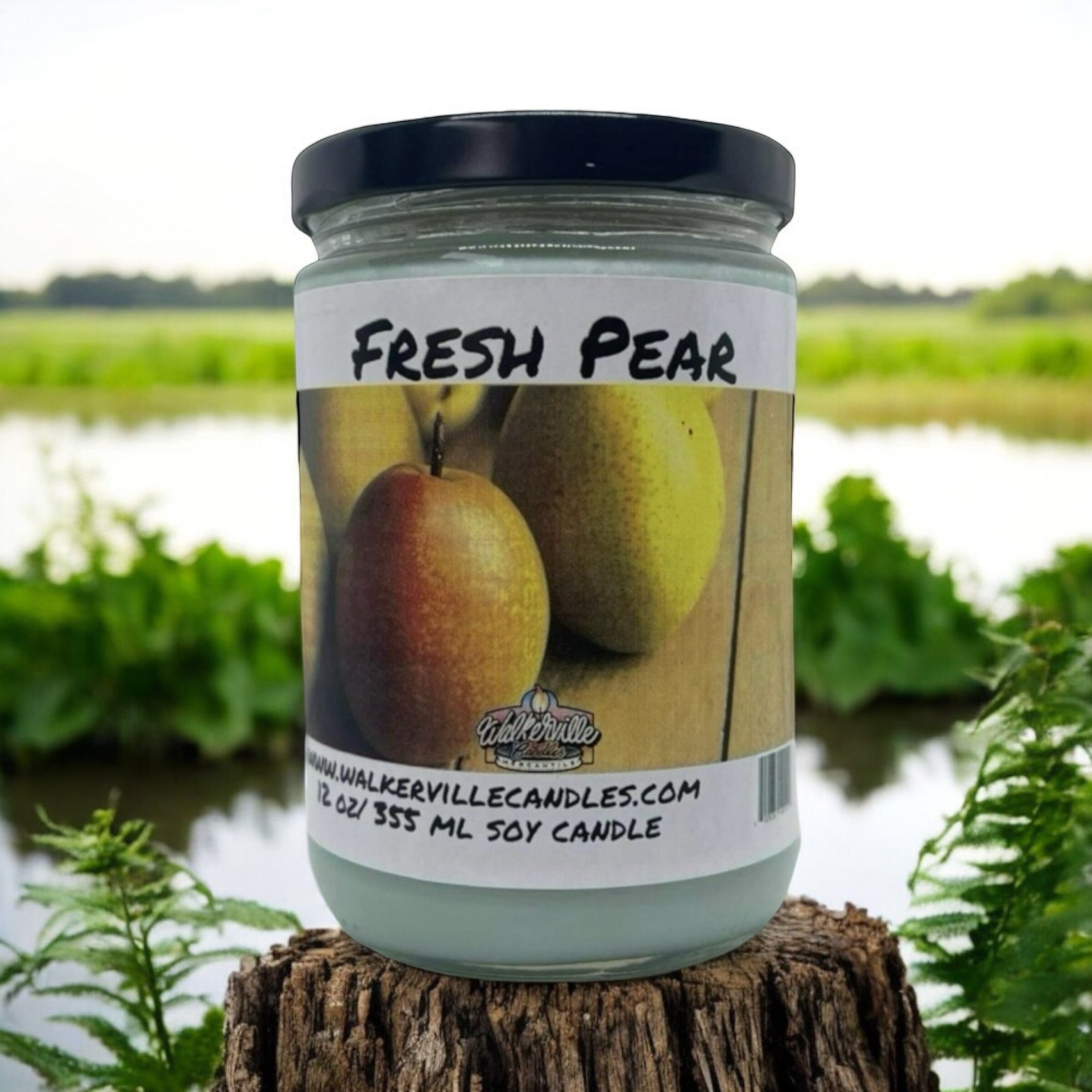 Fresh Pear  Vegan Coconut Soy 12 oz/ 355 ml Candle Hand-poured, Eco-friendly, Clean Burning, Fruity Wood Wick