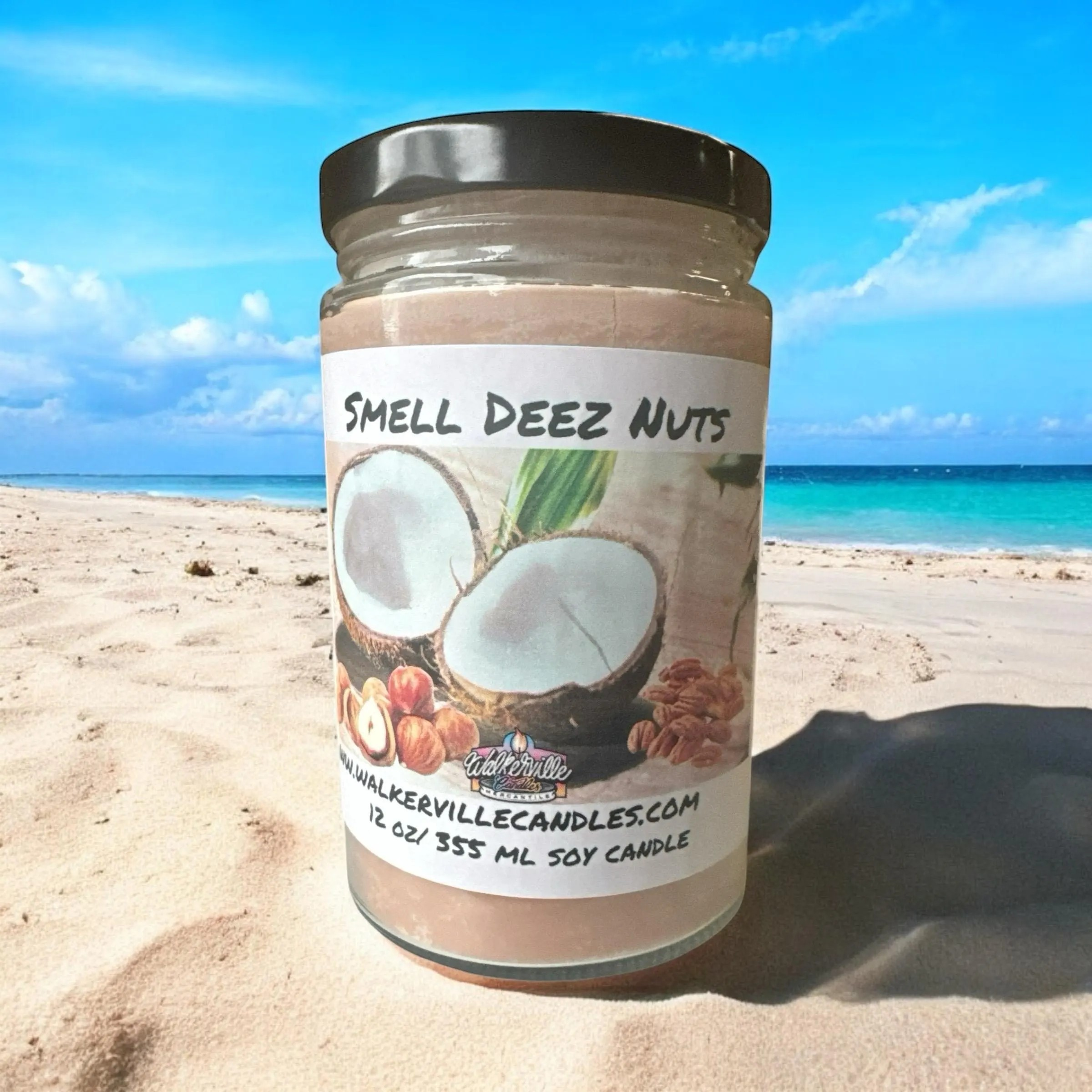 Smell Deez Nuts Vegan Coconut Soy 12 oz/ 355 ml Candle Hand-poured, Eco-friendly, Clean Burning, Bakery, Food, Drink