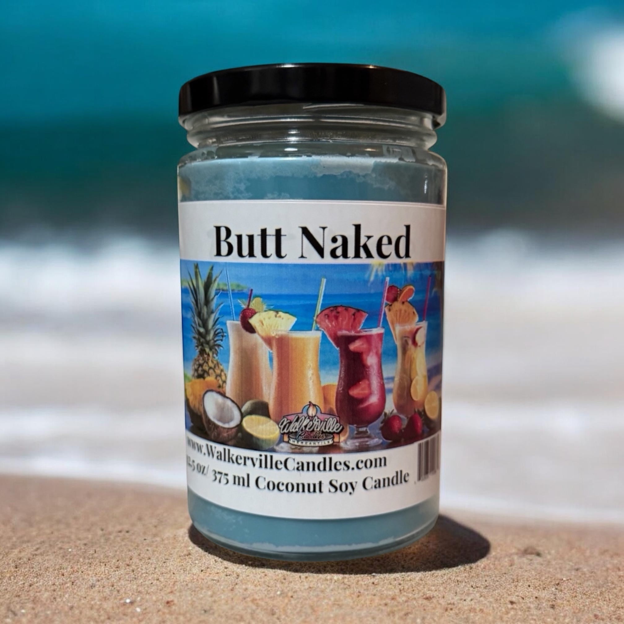 Butt Naked Coconut Soy 12.5 oz/ 375 ml Candle Wood Wick - Walkerville Candles