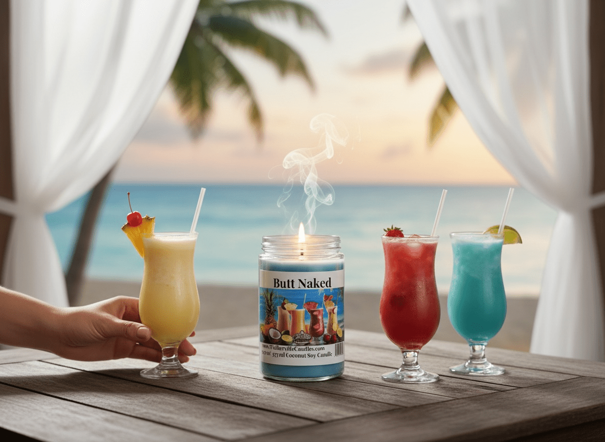 Butt Naked Coconut Soy 12.5 oz/ 375 ml Candle Wood Wick - Walkerville Candles
