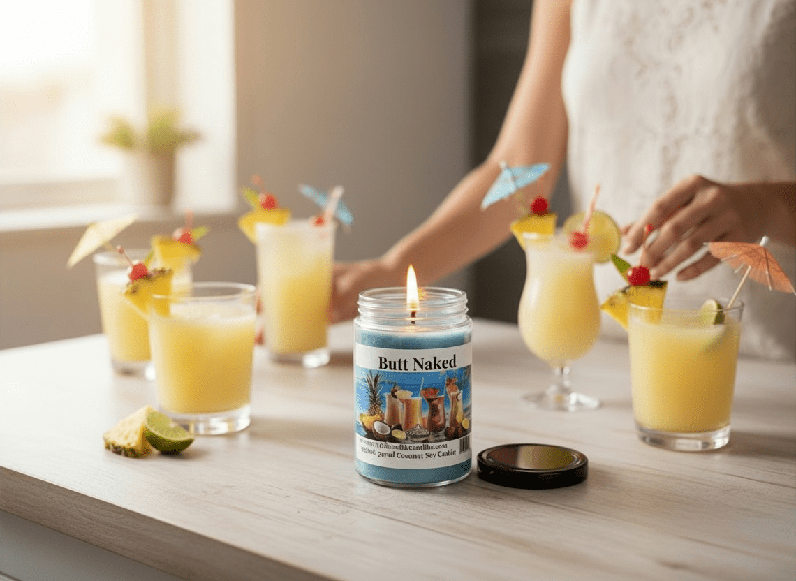 Butt Naked Coconut Soy 12.5 oz/ 375 ml Candle Wood Wick - Walkerville Candles