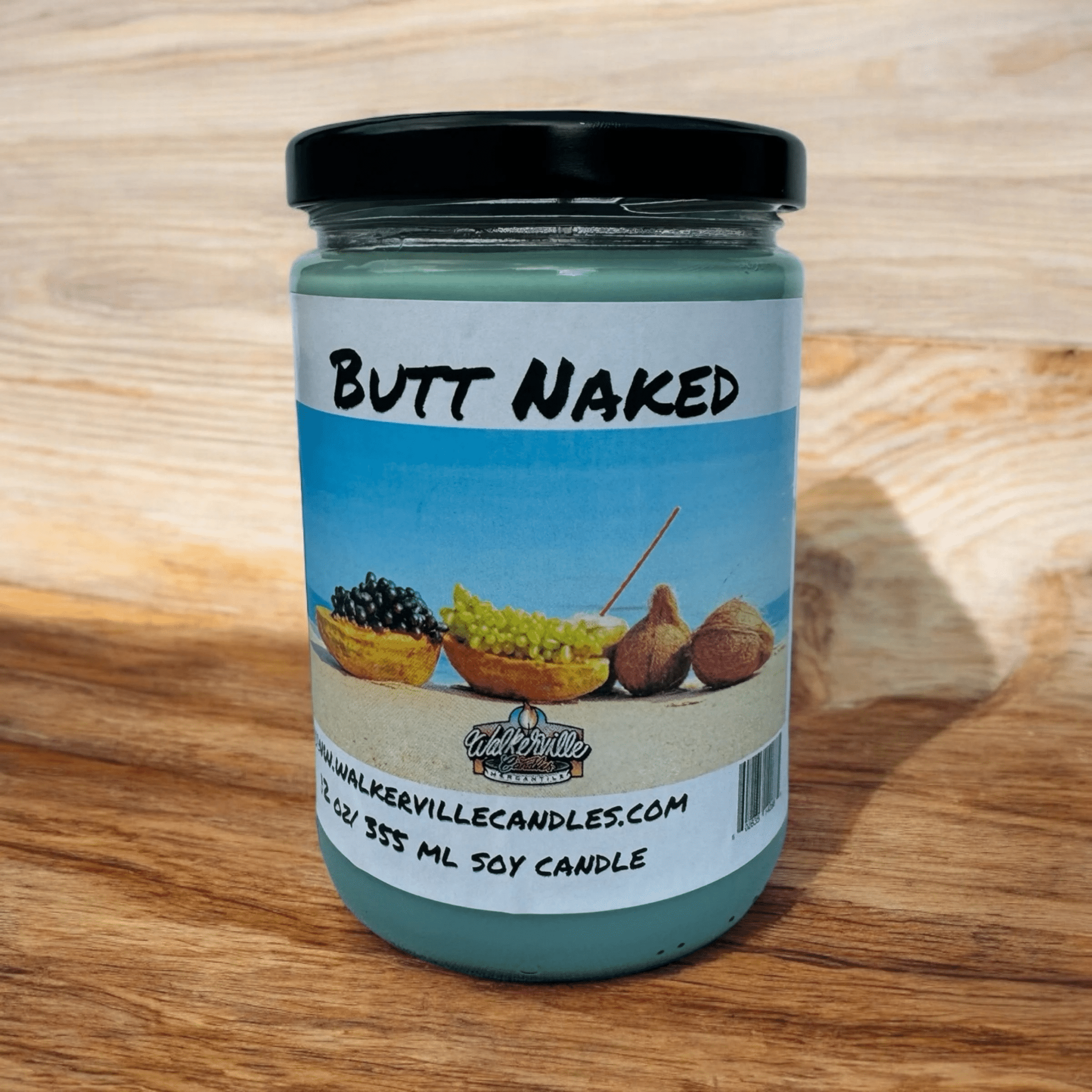 Butt Naked Coconut Soy 12.5 oz/ 375 ml Candle Wood Wick - Walkerville Candles