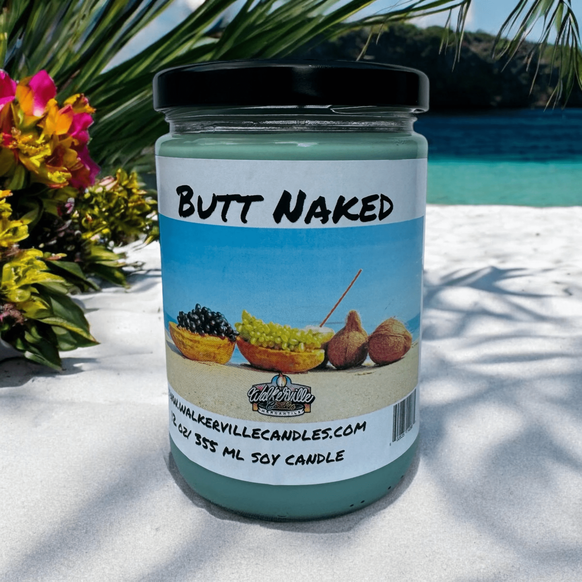 Butt Naked Coconut Soy 12.5 oz/ 375 ml Candle Wood Wick - Walkerville Candles