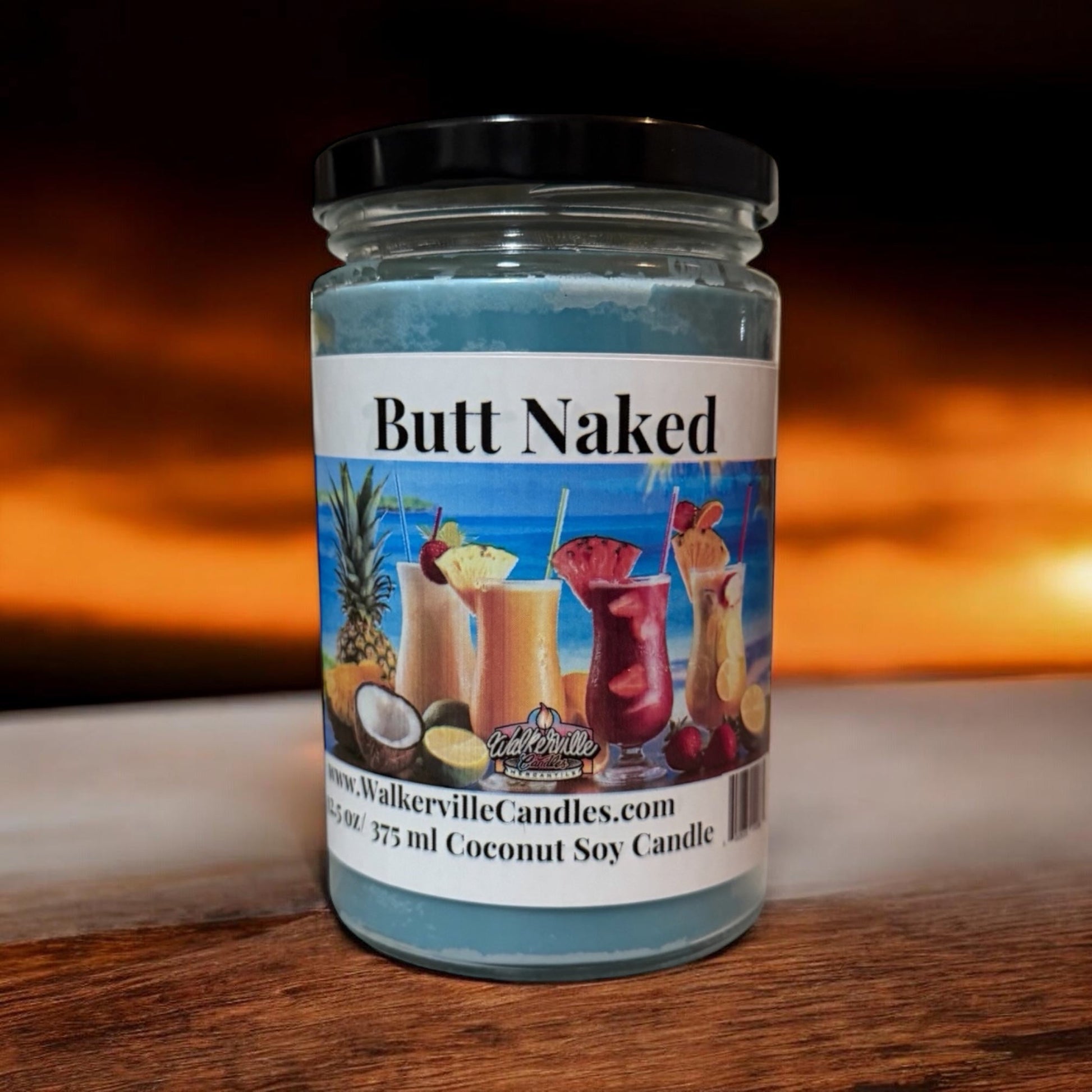 Butt Naked Coconut Soy 12.5 oz/ 375 ml Candle Wood Wick - Walkerville Candles